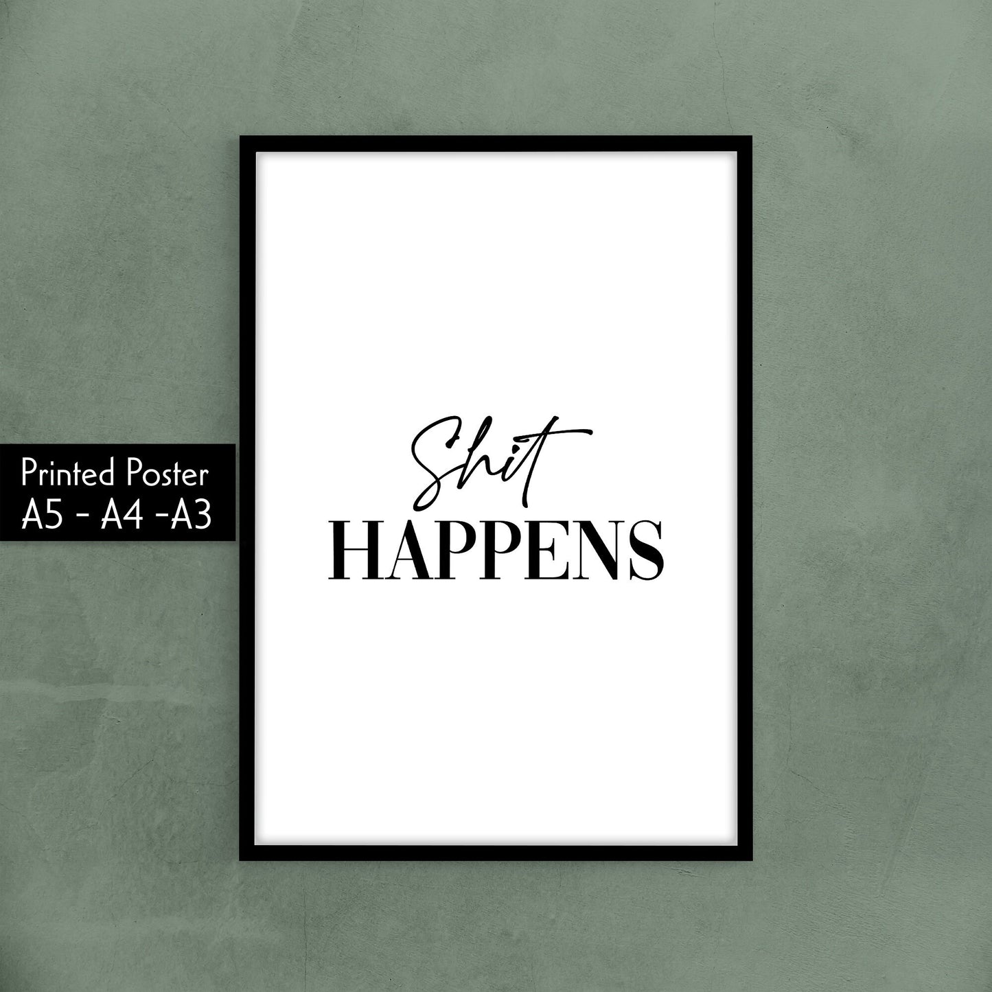 Shit Happens Toilet Humour Poster, 4 Designs To Choose From, Bathroom Decor Home Living Minimalist Funny Poop Art High Quality Wall Posters