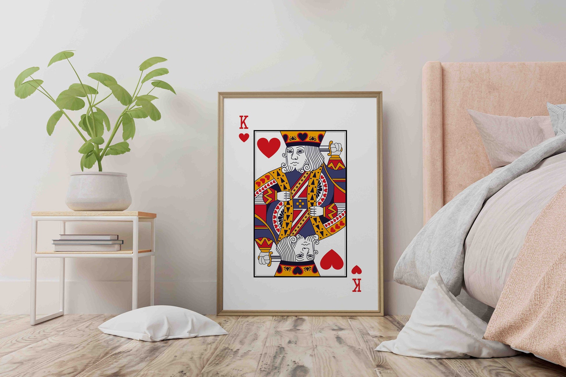 King of Hearts Playing Card Wall Décor, Poker Players Gift, Hearts Card Deck Print, His Side Bedroom Wall Art, Playing Card Art Print