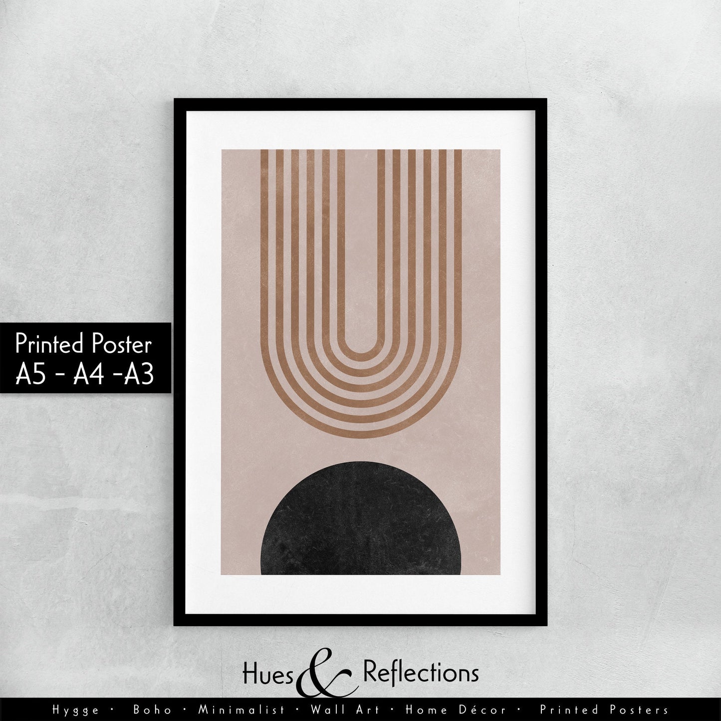 Set of 3 – Abstract Scandinavian style Modern Wall Art, Berlin Arches, Bohemian, Arches and Circles, Shapes and Colours Geometric Prints