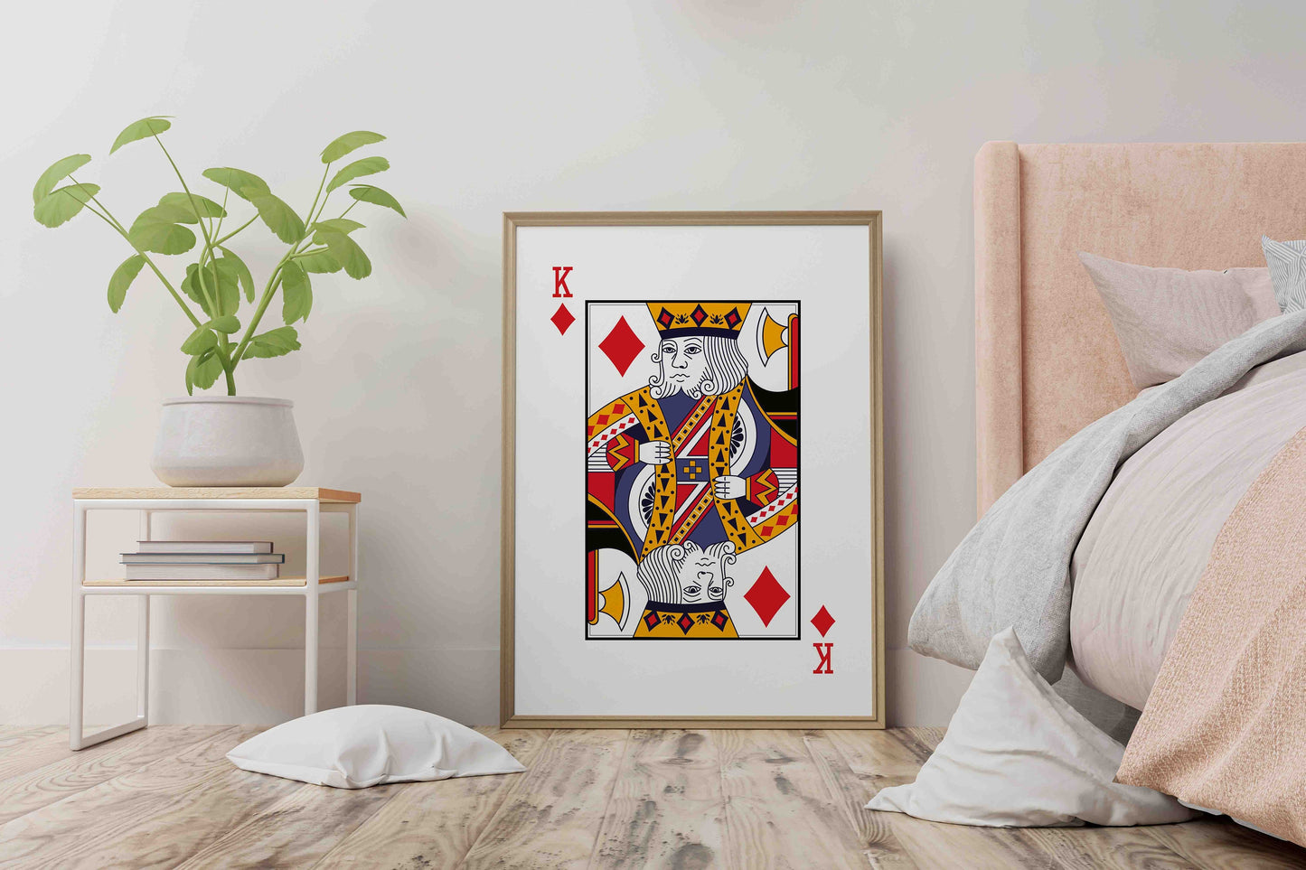 King of Diamonds Playing Card Wall Décor, Poker Players Gift, Diamonds Card Deck Print, His Side Bedroom Wall Art, Playing Card Art Print