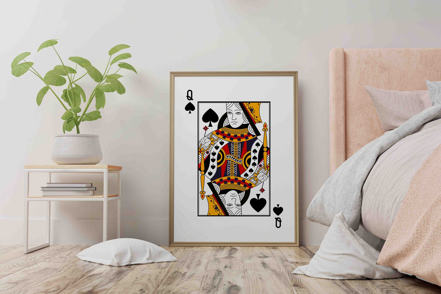 Queen of Spades Playing Card Wall Décor, Poker Playing Cards Print, Spade Card Deck Print, His Side Bedroom Wall Art, Playing Card Art Print