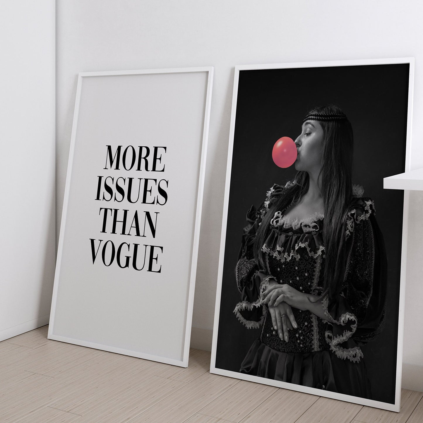 More Issues Than Vogue Minimalist Typography Print, Funny Fashion Statement, Wall Art, Bedroom Poster, Scandinavian Boho, Monochrome Poster