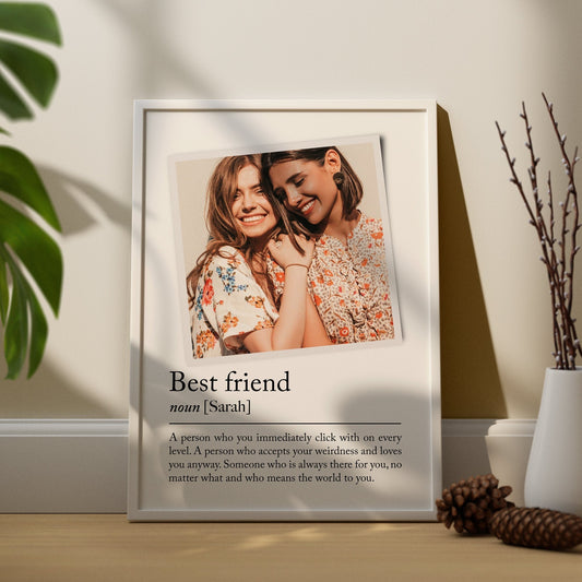 Personalised best friend print instant photo, Custom photo gift, friendship gift, birthday gift, Besties, Photo Gift, Best Friend Poster