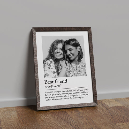 Personalised best friend definition print - Custom gift with photo for best friend, birthday gift, Valentines, Photo Gift, Best Friend Quote. Friends Gift Idea