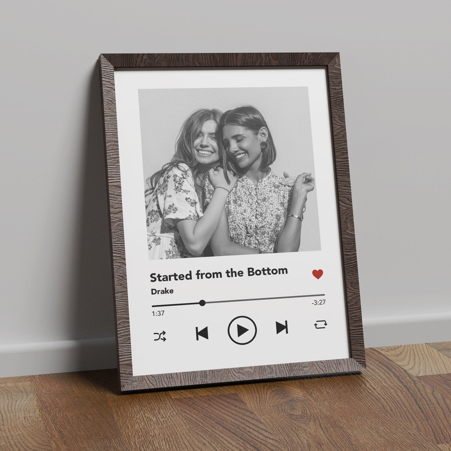 Personalised Music App Print, Favourite Tune Print, Album Cover, Photo,  Best Friend Print, spotify player, ideal gift for couples Valentines day, Best Friend gift, birthday, Wedding and engagement gift or Anniversary present.