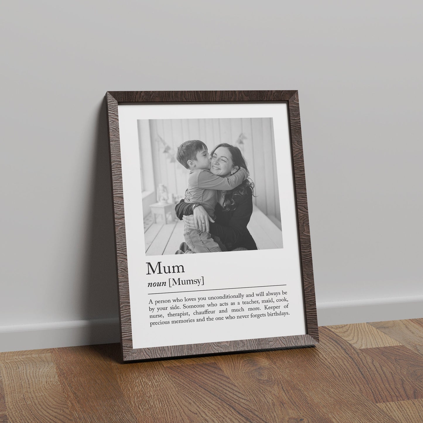 Personalised mum definition print - Custom gift with photo for mum friend, birthday gift, Christmas, Photo Gift, mum Quote