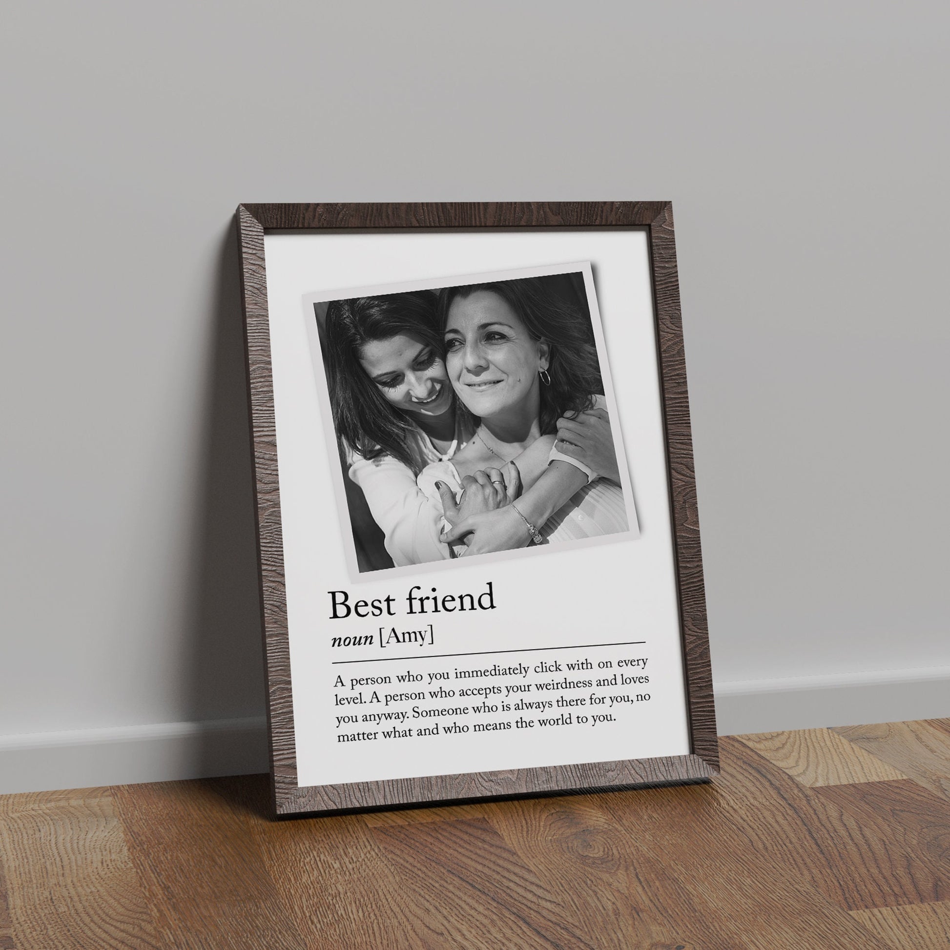 Personalised best friend definition print - Custom gift with photo for best friend, birthday gift, Christmas, Photo Gift, Best Friend Quote