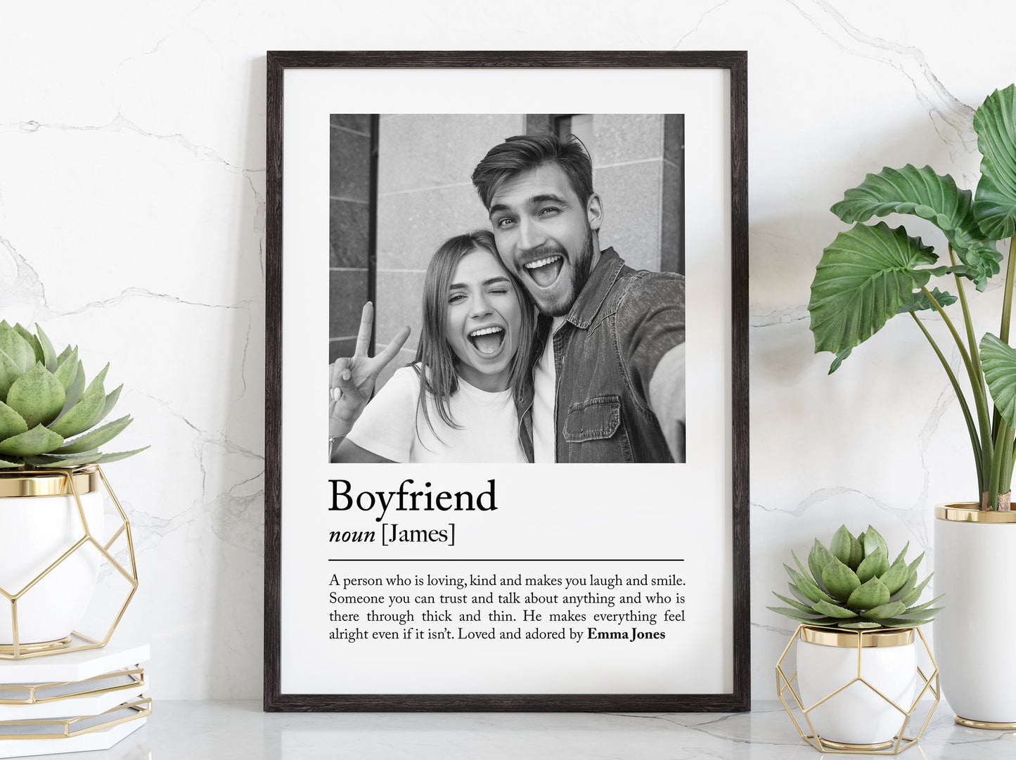 Personalise boyfriend definition print - Custom gift with photo for boy friend and partners, birthday gift, Christmas, Photo Gift, Boyfriend Quote