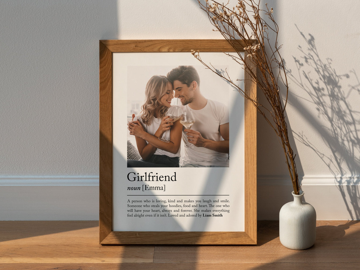 Personalise girlfriend definition print - Custom gift with photo for girl friend and partners, birthday gift, Christmas, Photo Gift, Girlfriend Quote, Fiancée gift