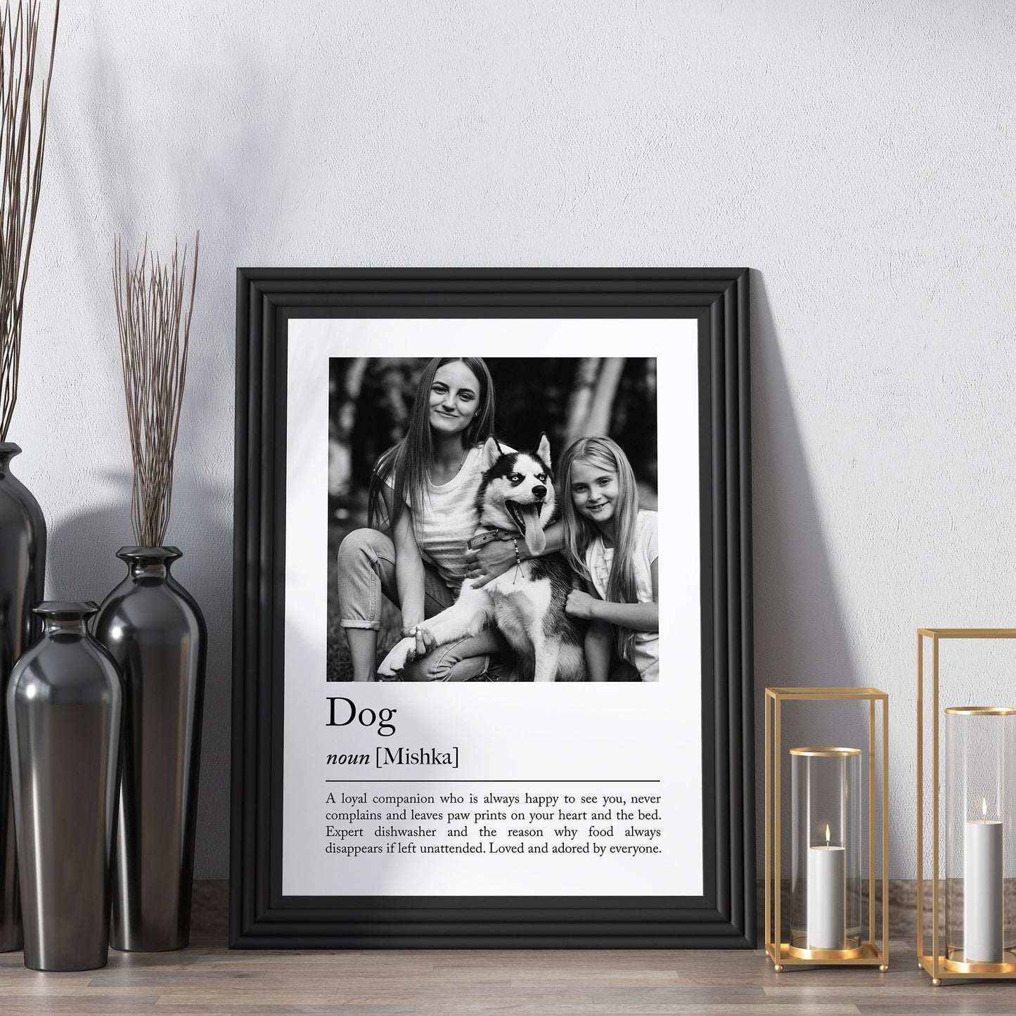 Personalised dog definition print - Custom pet photo print, pet print gift for dog lovers, photo print with dog, dog lover, funny gift idea, pet lover gift, dog, gift for dog dad, dog mum present, puppy gift, pet photo, gift, dog owner prints