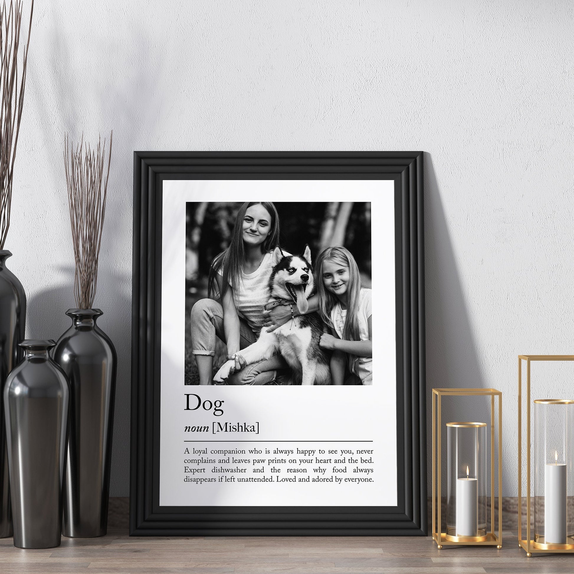 Personalised dog definition print - Custom pet photo print, pet print gift for dog lovers, photo print with dog, dog lover, funny gift idea, pet lover gift, dog, gift for dog dad, dog mum present, puppy gift, pet photo, gift, dog owner prints