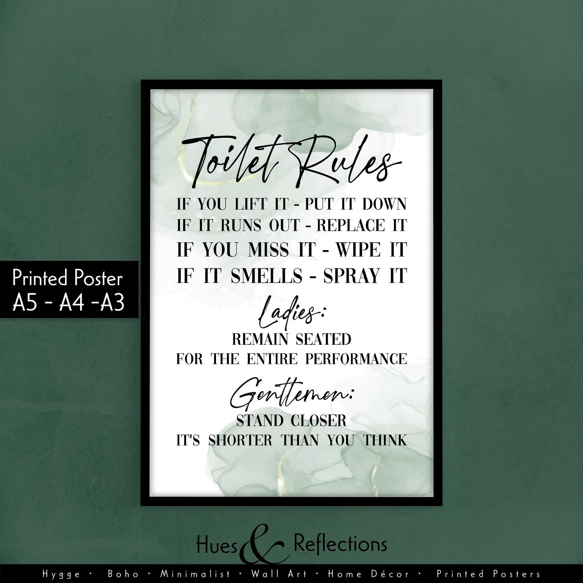 Toilet Rules Print, 4 Designs To Choose From, Bathroom Decor Home Living Minimalist Funny Bathroom Print Toilet Wall Art Quality Wall Poster