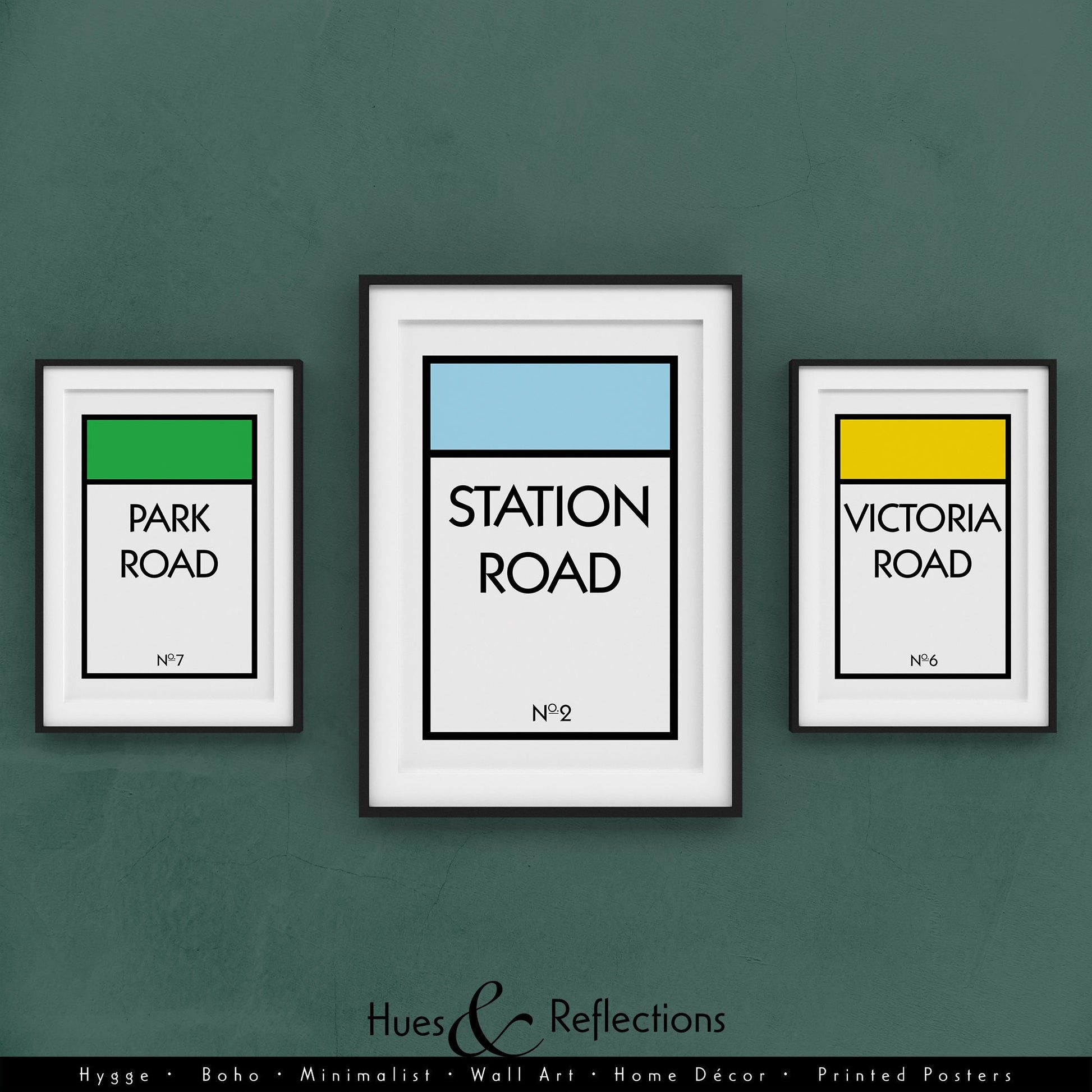 Personalised Monopoly Street Name Print - Road name and house number, New home gift, Housewarming present, Vintage board game wall art print