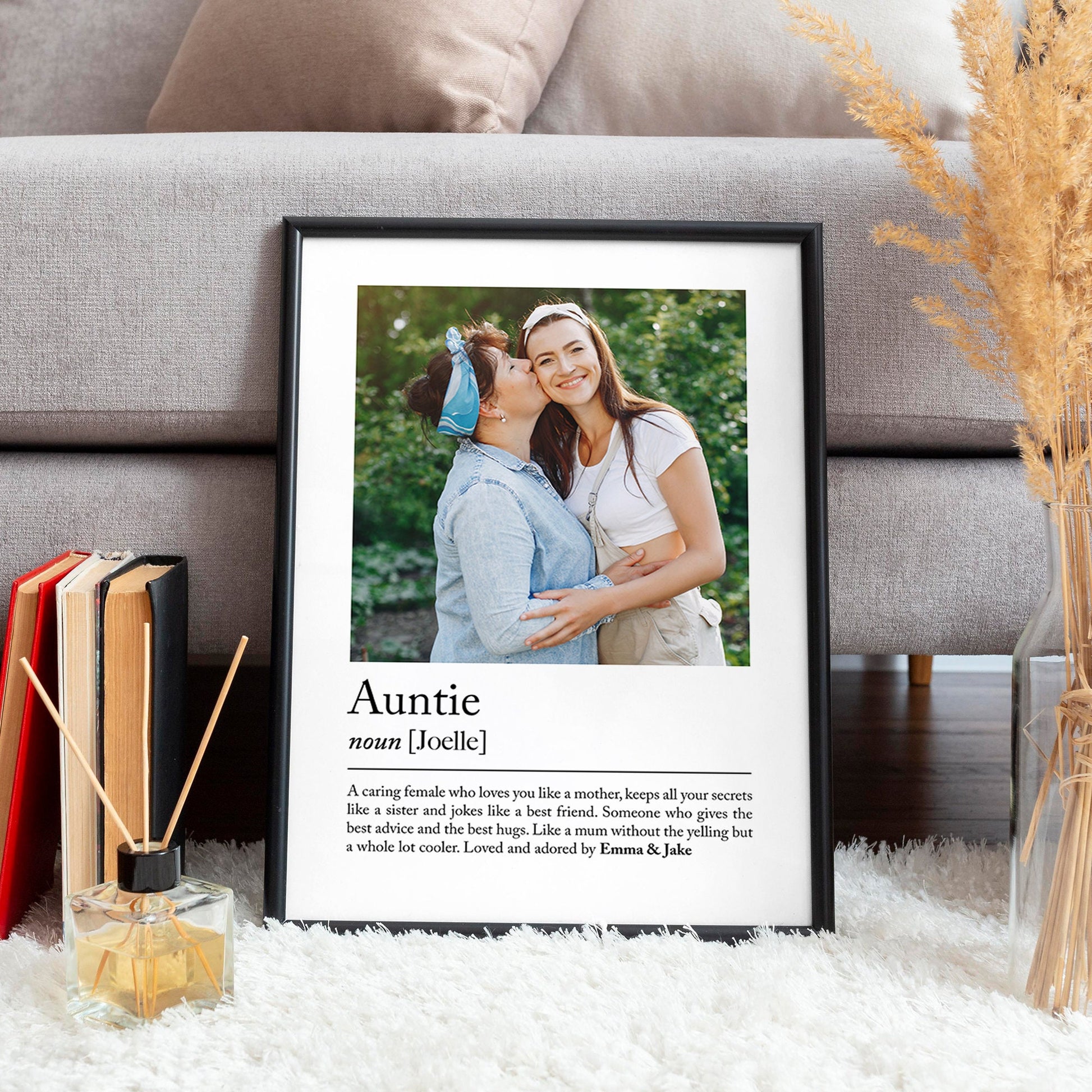 Personalised auntie definition print - Custom gift with photo for aunties, birthday gift, mothers day present, Photo Gift, Gift idea