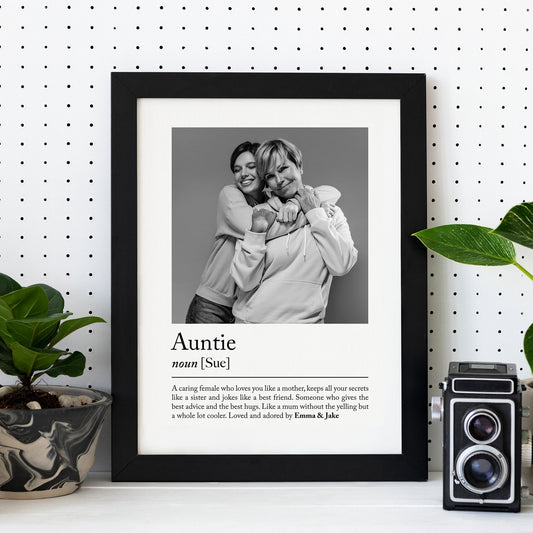 Personalised auntie definition print - Custom gift with photo for aunties, birthday gift, mothers day present, Photo Gift, Gift idea