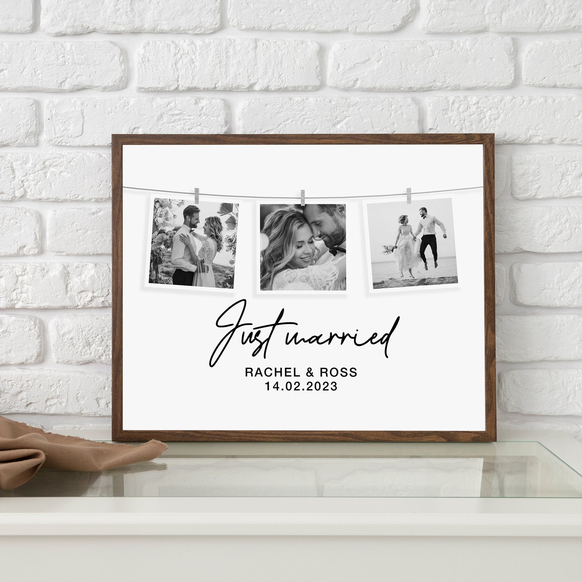 Personalised couple names and date print, Wedding day gift, anniversary present, engagement gift, Valentines gift for him, Husband, photo collage, birthday gift, custom photo gift for girlfriend