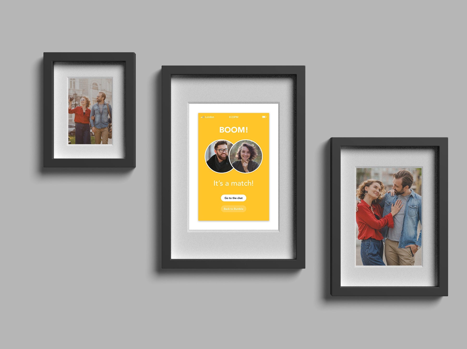 Personalised dating app match with photos print, ideal for couples who met online, a dating app, couple gift, anniversary gift art, fiancé gift idea, online meeting gift, Bumble meeting, first-anniversary gift, or engagement gift, bumble app