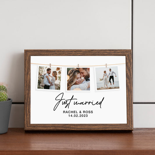 Personalised couple names and date print, Wedding day gift, anniversary present, engagement gift, Valentines gift for him, Husband, photo collage, birthday gift, custom photo gift for girlfriend