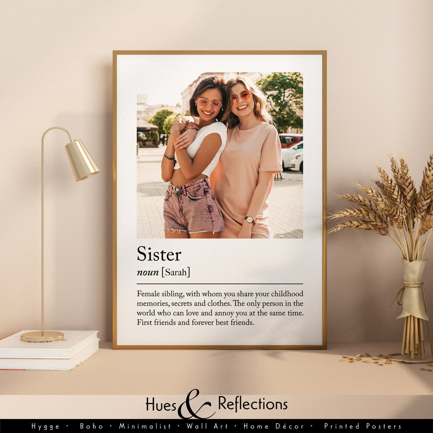 Sister definition with photo print, Special sister&#39;s birthday present, Personalised soul sister Print, Printable photo gift for friend like a sister, Soul sister gift ideas, Best friend gift, Gift for her Birthday.