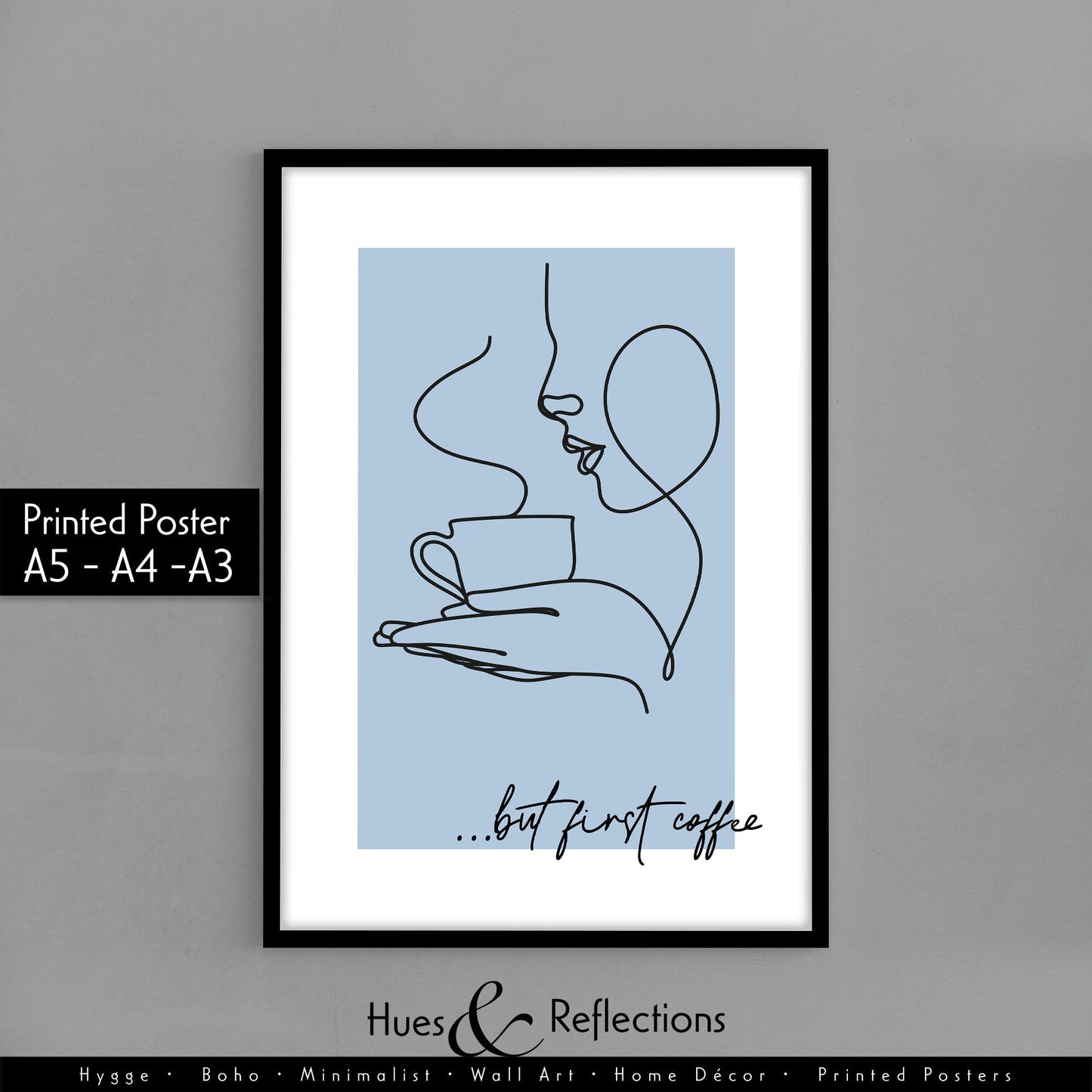 But first coffee, Kitchen wall decor, Coffee print, Prints for Kitchen, Minimalist line art, Gift for coffee lovers, Dinning room wall frame