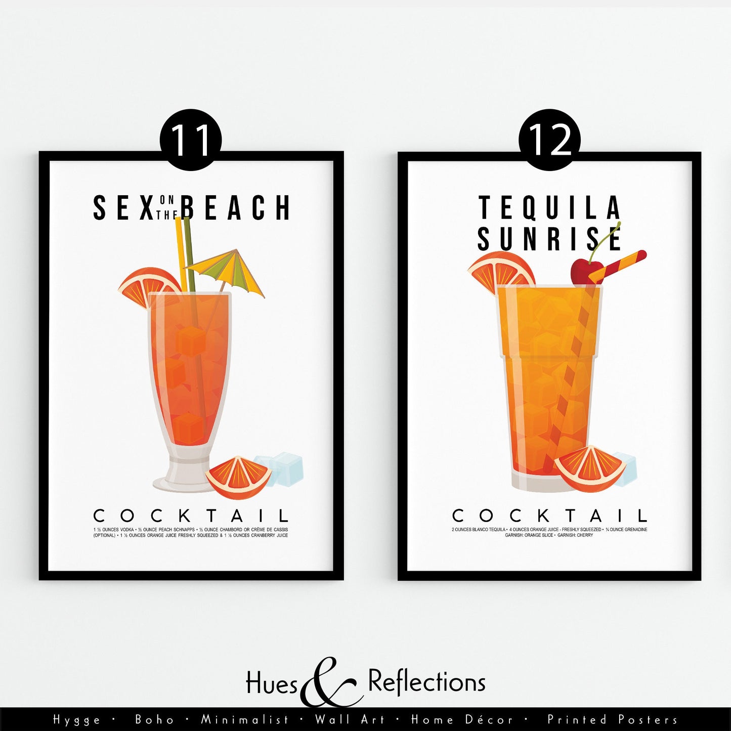 Classic Cocktail Print, Margarita Print, Mojito Recipe, Gin and Tonic Drink Poster, Kitchen Prints, Bar Decor, Colourful Print, Gallery Wall, cocktail print, cocktail poster, cocktail glasses, cocktail sign, cocktail kit, cocktail recipe