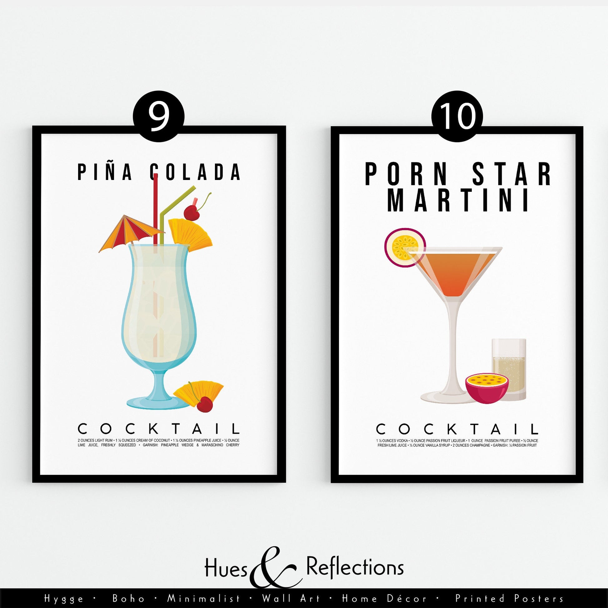 Classic Cocktail Print, Margarita Print, Mojito Recipe, Gin and Tonic Drink Poster, Kitchen Prints, Bar Decor, Colourful Print, Gallery Wall, cocktail print, cocktail poster, cocktail glasses, cocktail sign, cocktail kit, cocktail recipe