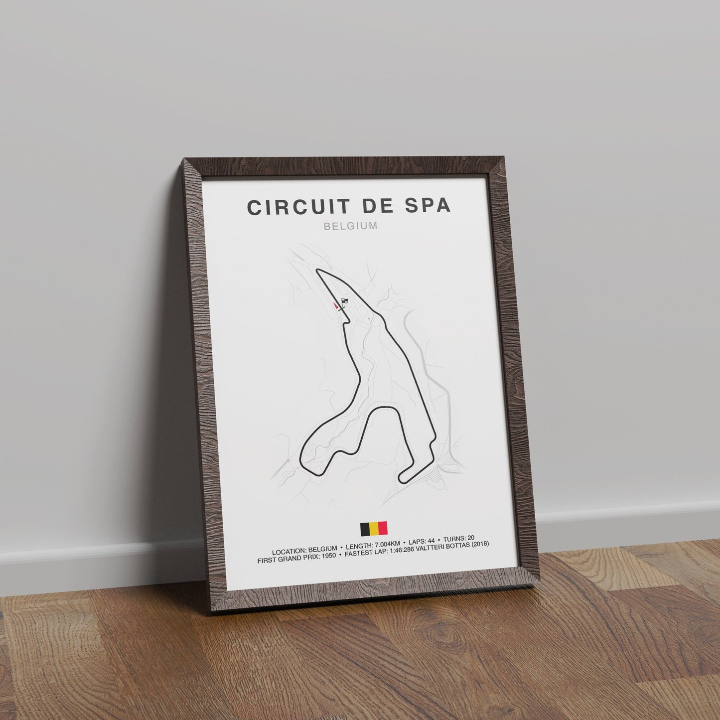 Belgium Grand Prix Circuit Print, Formula 1 Track Poster, Office wall art, Gifts for him, F1 race map frame, F1 Poster, Car race fan art, Circuit de Spa, Spa Belgium Grand Prix Print, Formula 1 Prints, Grand Prix Track Circuit, F1 Map Print