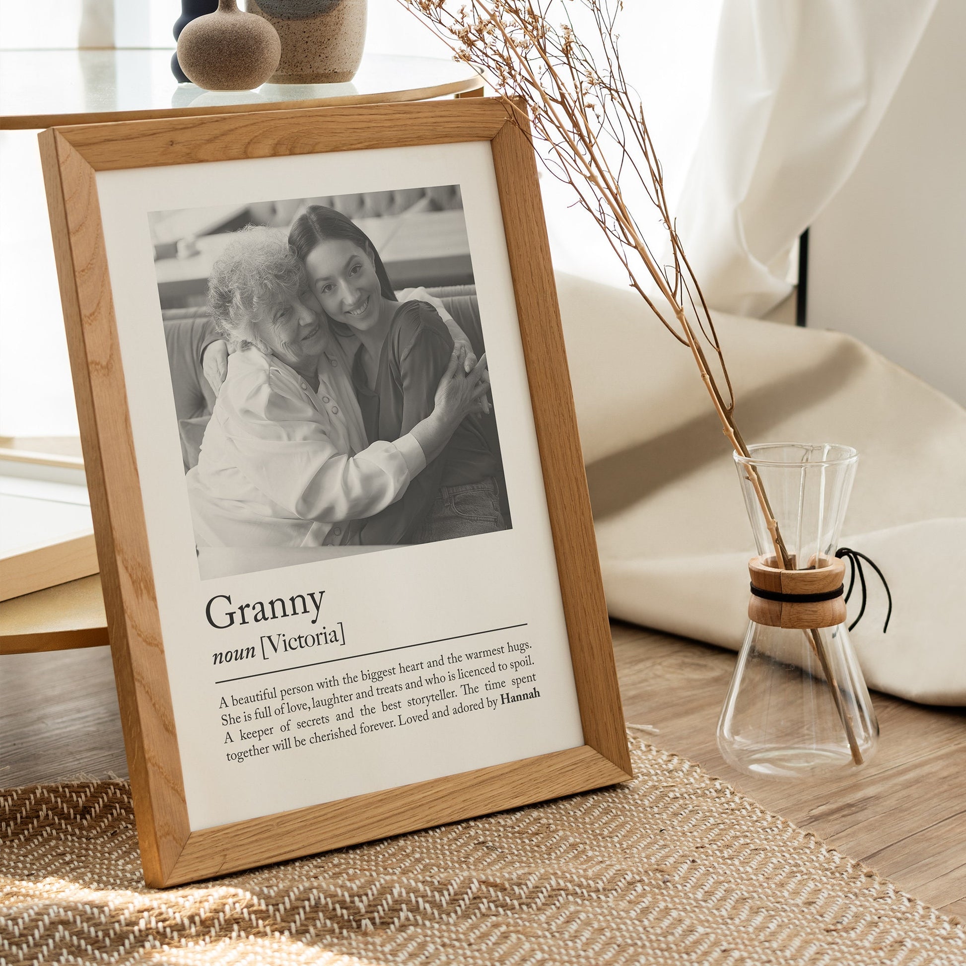 Personalised Grandmother, Nan, Nana, Nanny, Granny, Grandma definition print - Custom gift with photo for Grandmother birthday gift, Nans Christmas present, Photo Gift, Mothers day gift Quote, grand kids, grand children, Thoughtful grand mother gift