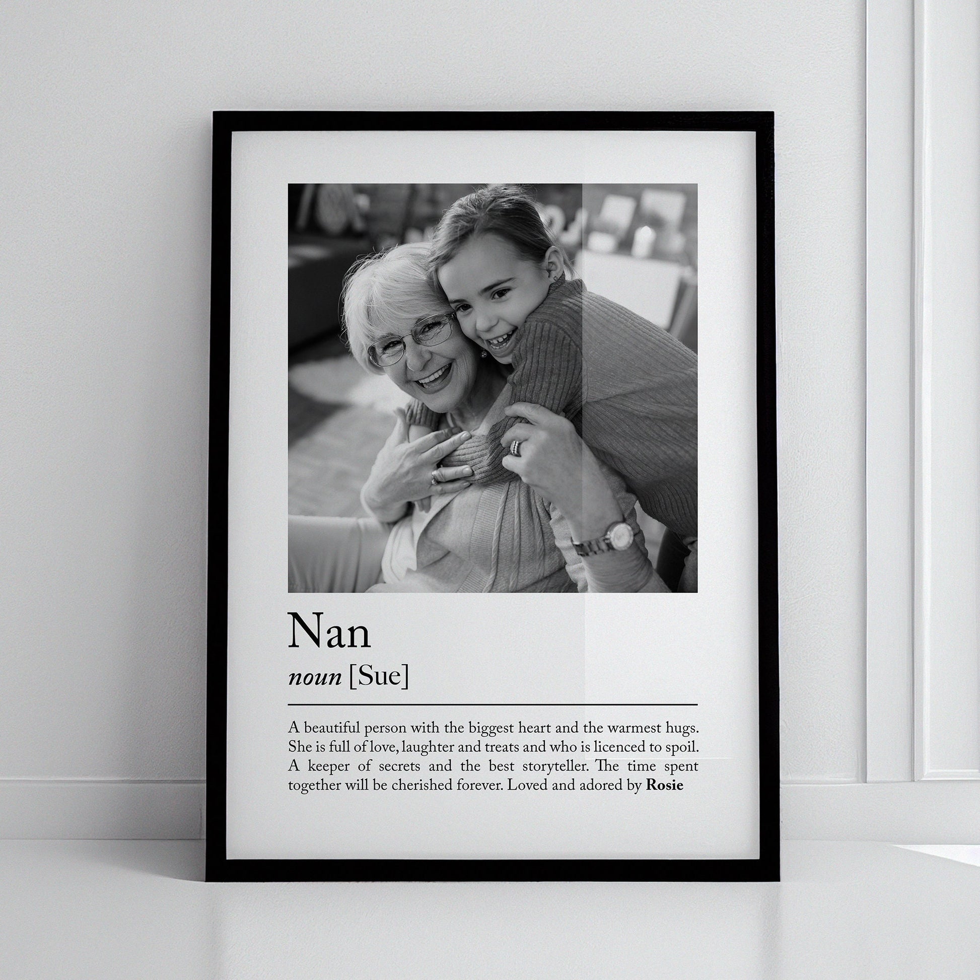 Personalised Grandmother, Nan, Nana, Nanny, Granny, Grandma definition print - Custom gift with photo for Grandmother birthday gift, Nans Christmas present, Photo Gift, Mothers day gift Quote, grand kids, grand children, Thoughtful grand mother gift