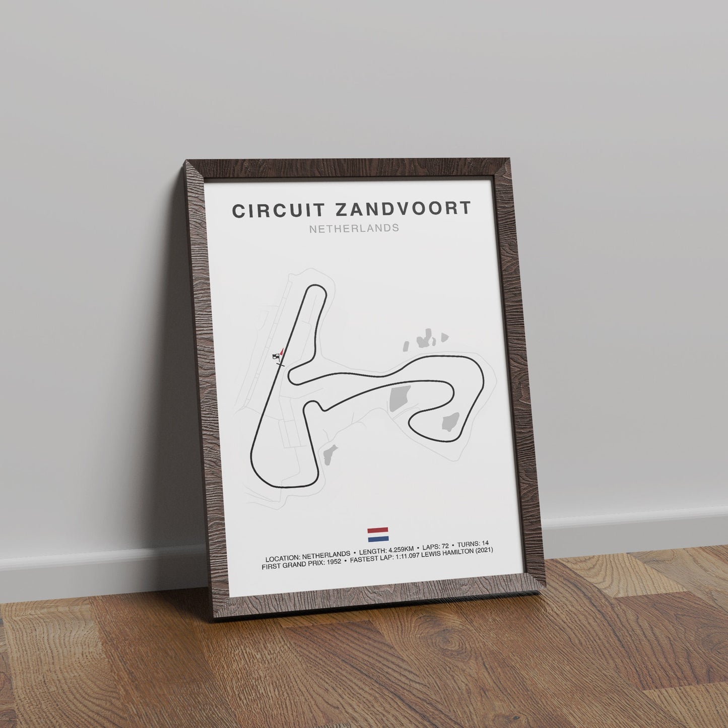 Zandvoort Grand Prix Circuit Print, Formula 1 Track Poster, Office wall art, Gifts for him, F1 race map frame, F1 Poster, Car race fan art, Dutch Grand Prix, Netherlands Circuit