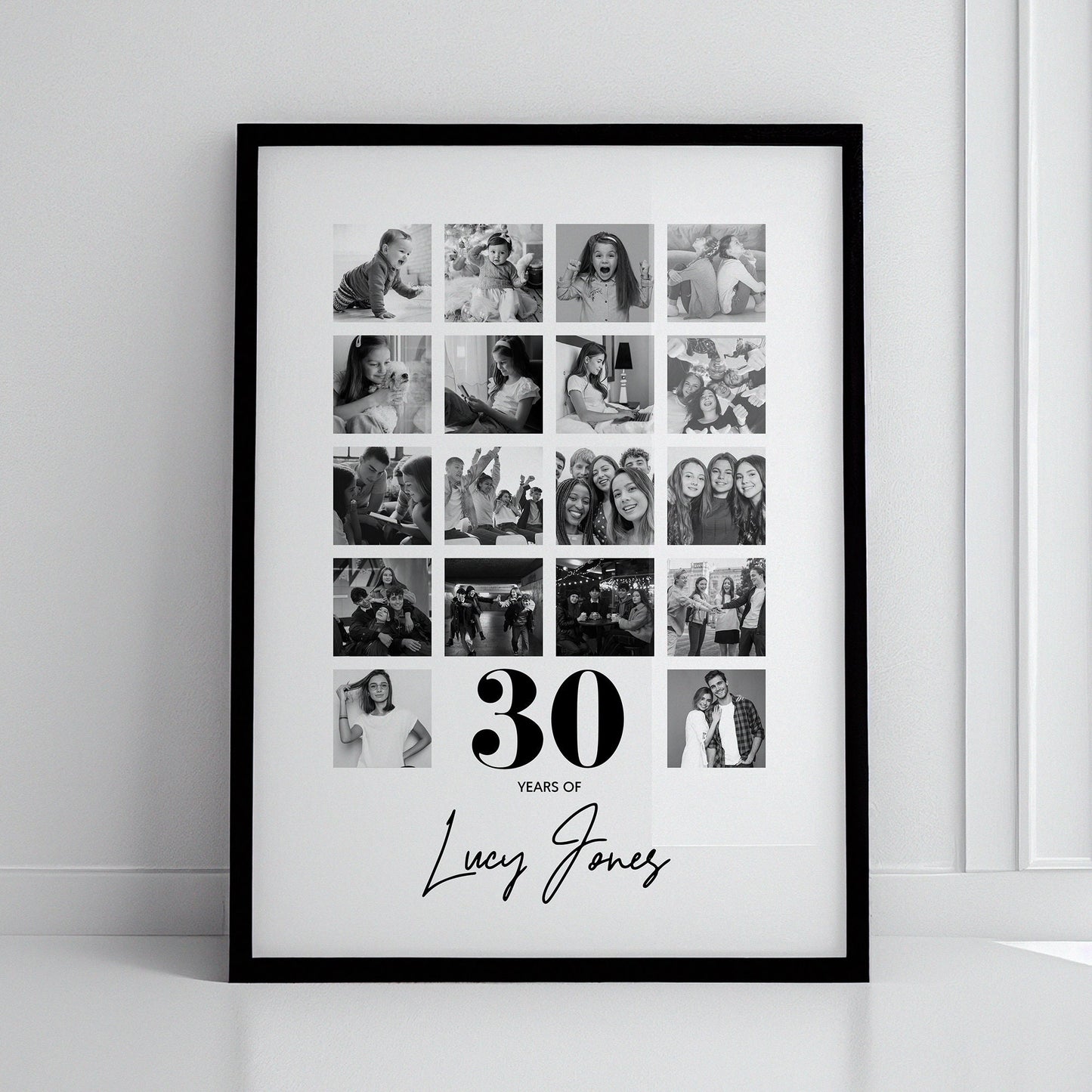30th Birthday personalised photo print, Birthday photo collage, Personalised gift for special birthday, Photo memories mood board prints, Personalised best friend print, Custom gift with photo for best friend, gift, Christmas, dirty thirty, Bestie