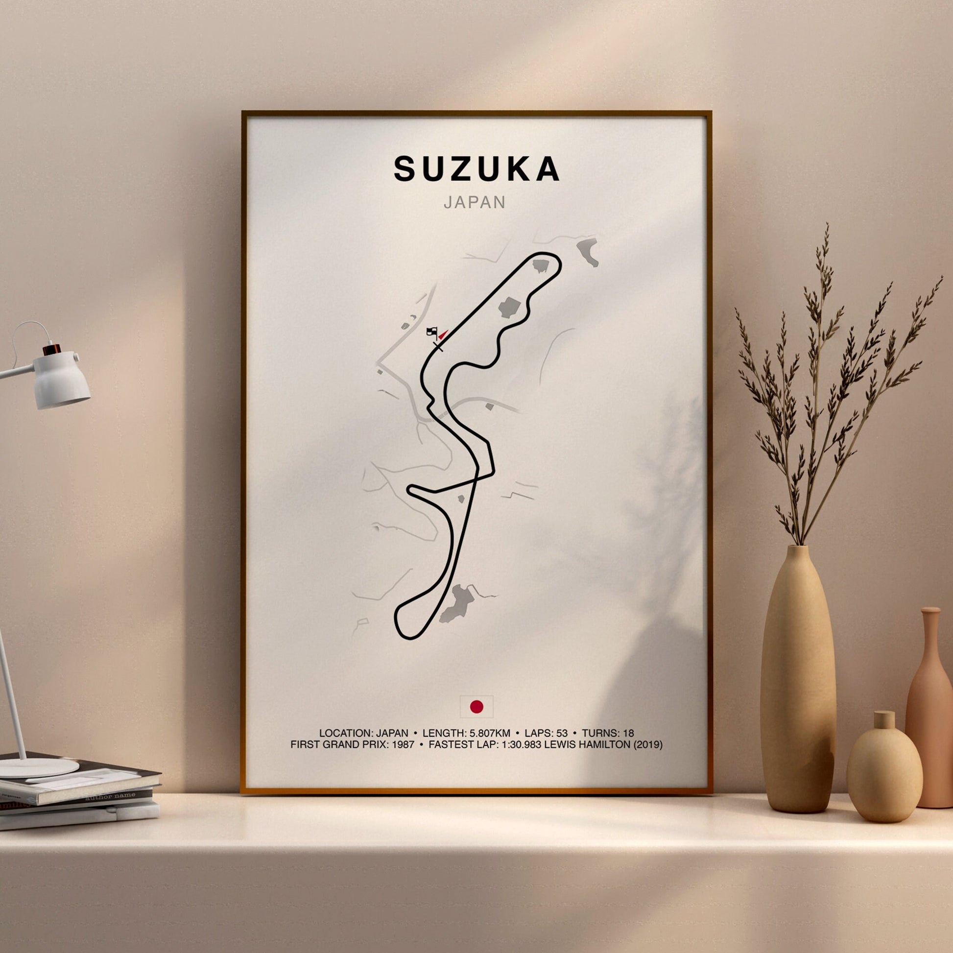 Suzuka Grand Prix Circuit Print, Formula 1 Track Poster, Office wall art, Gifts for him, F1 race map frame, F1 Poster, Car race fan art, Japan, Japanese Circuit, Suzuka International Racing Course, Tokyo drift