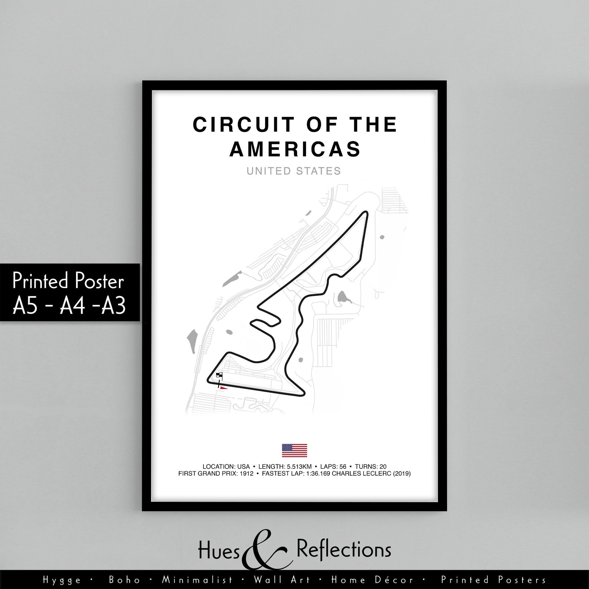 USA Grand Prix Circuit Print, Circuit of the Americas, Austin, Texas, Formula 1 Track Poster, Office wall art, Gifts for him, F1 race map frame, F1 Poster, Car race fan art, Charles Leclerc, Hamilton, Red Bull F1, McLaren F1, WRC, Car Race fan gift