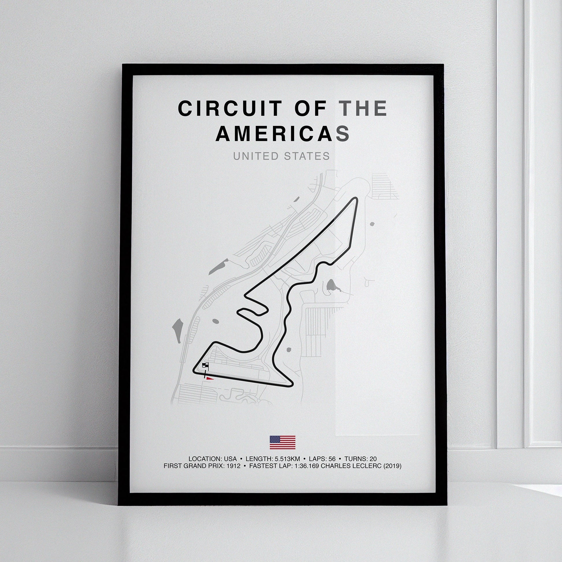 USA Grand Prix Circuit Print, Circuit of the Americas, Austin, Texas, Formula 1 Track Poster, Office wall art, Gifts for him, F1 race map frame, F1 Poster, Car race fan art, Charles Leclerc, Hamilton, Red Bull F1, McLaren F1, WRC, Car Race fan gift