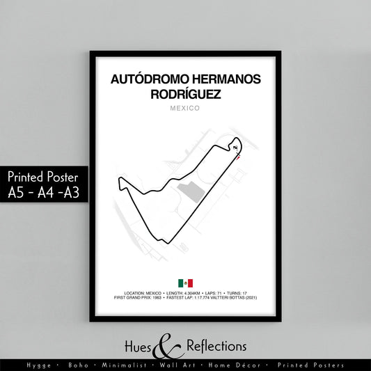 Mexico Grand Prix, Autódromo Hermanos Rodríguez Circuit Print, Formula 1 Track Poster, Office wall art, Gifts for him, F1 race map frame, F1 Poster, Car race fan art, Valtteri Bottas, Hamilton F1, Mexican car race,