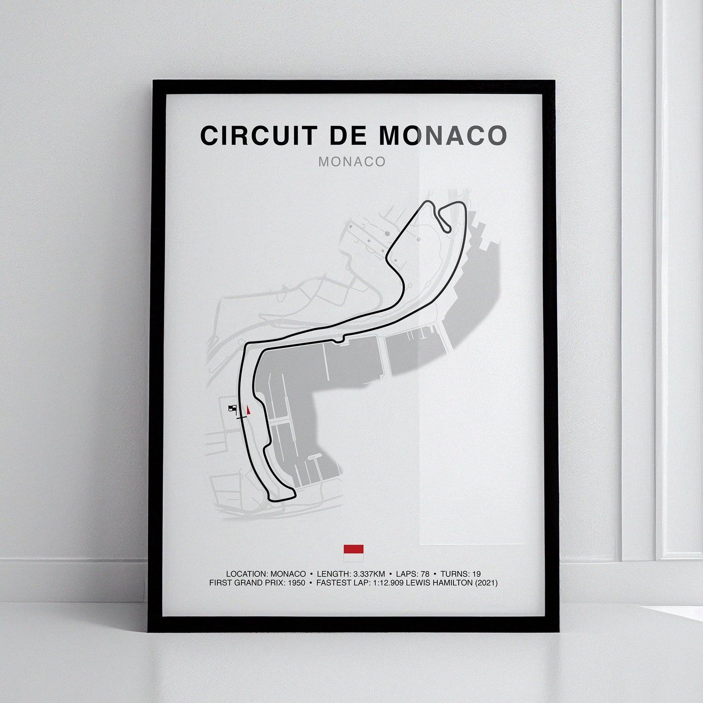 Grand Prix de Monaco, Mont Carlo F1 Track Circuit Print, Formula 1 Track Poster, Office wall art, Gifts for him, F1 race map frame, F1 Poster, Car race fan art, Max Verstappen, Hamilton F1, French Track Formula One Championship