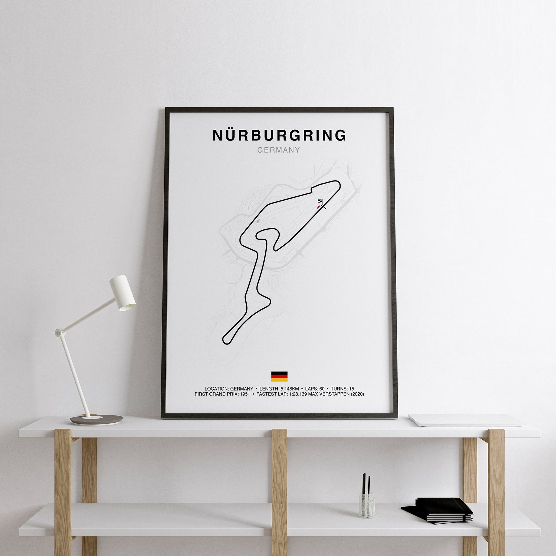 Nurburgring Grand Prix Circuit Print, Formula 1 Track Poster, Office wall art, Gifts for him, F1 race map frame, F1 Poster, Car race fan art, German Grand Prix, Max Verstappen,