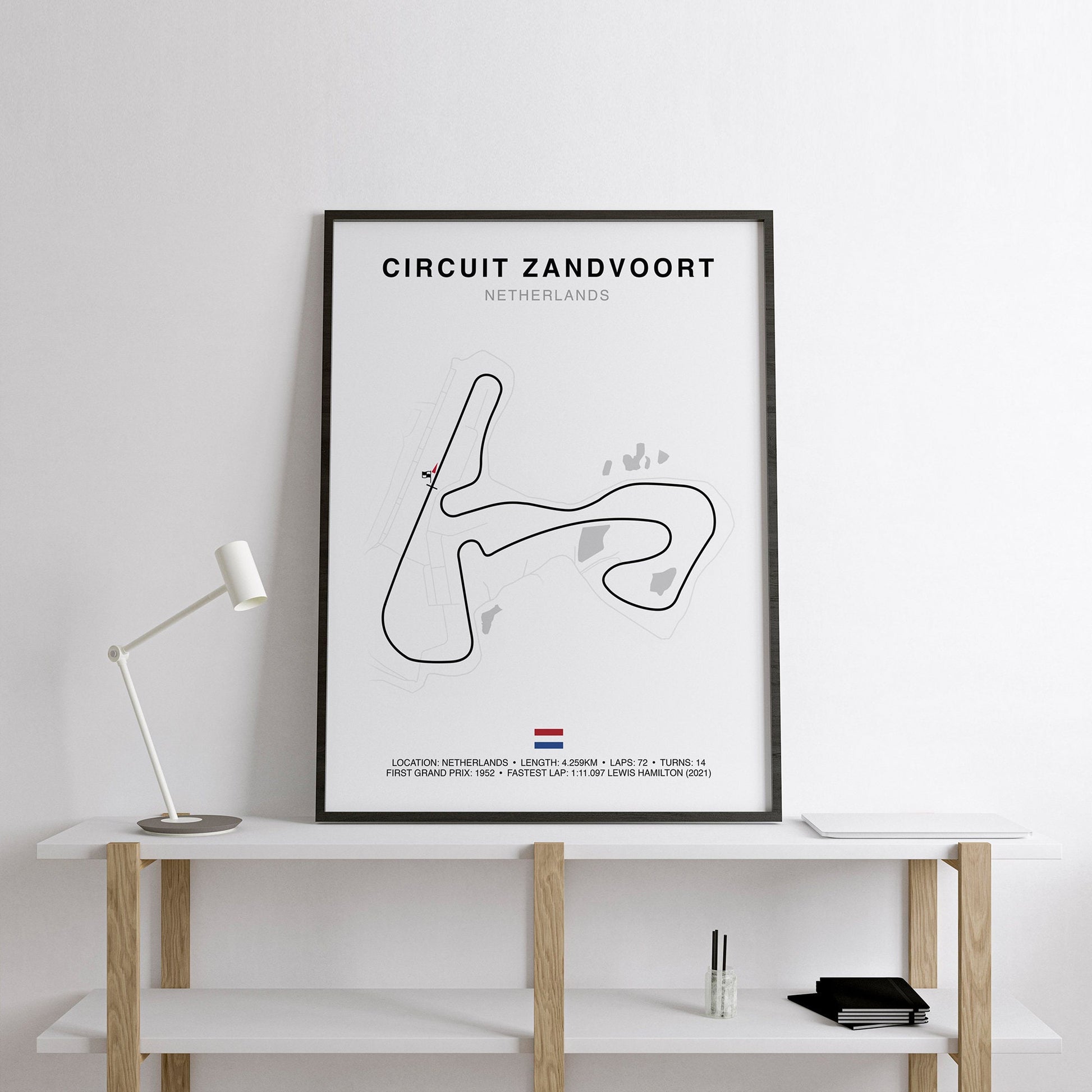 Zandvoort Grand Prix Circuit Print, Formula 1 Track Poster, Office wall art, Gifts for him, F1 race map frame, F1 Poster, Car race fan art, Dutch Grand Prix, Netherlands Circuit