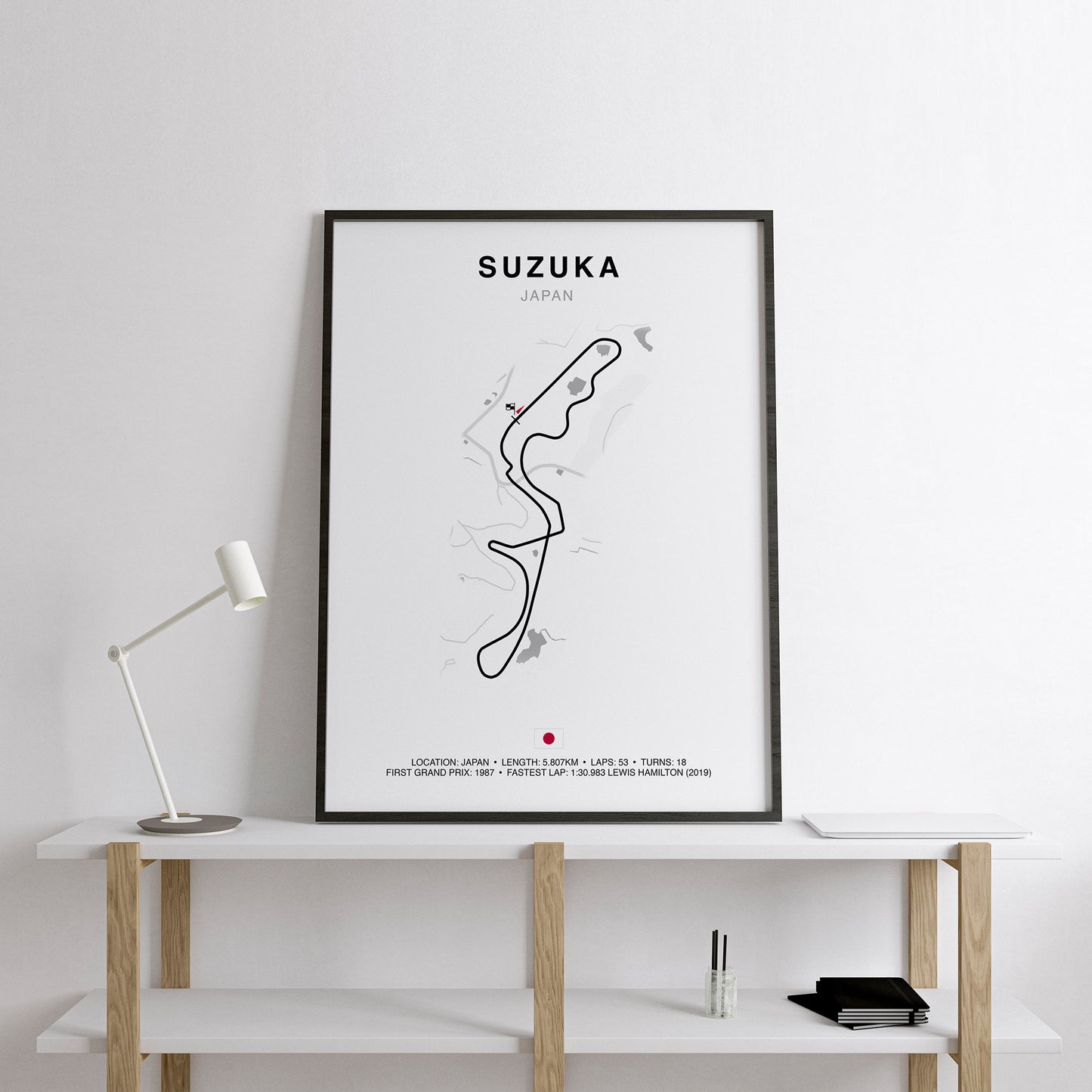 Suzuka Grand Prix Circuit Print, Formula 1 Track Poster, Office wall art, Gifts for him, F1 race map frame, F1 Poster, Car race fan art, Japan, Japanese Circuit, Suzuka International Racing Course, Tokyo drift