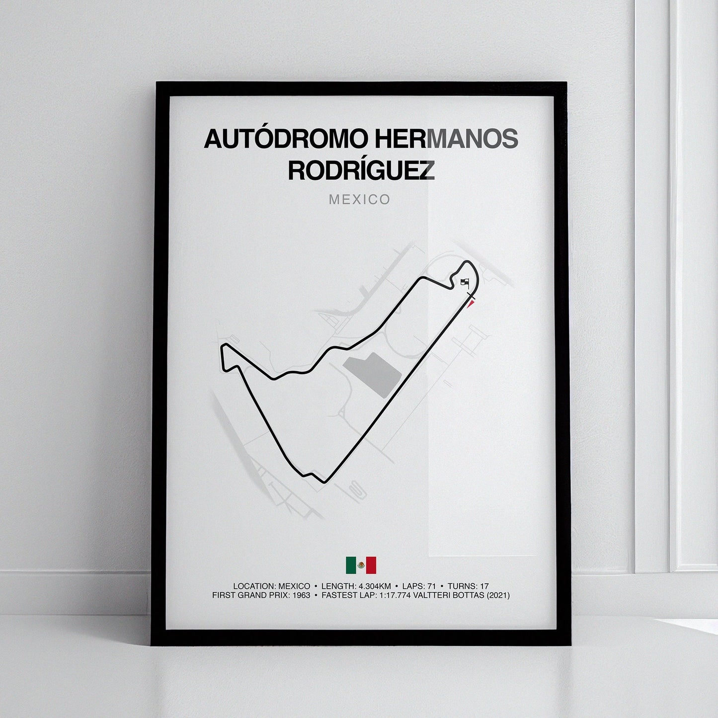 Mexico Grand Prix, Autódromo Hermanos Rodríguez Circuit Print, Formula 1 Track Poster, Office wall art, Gifts for him, F1 race map frame, F1 Poster, Car race fan art, Valtteri Bottas, Hamilton F1, Mexican car race,