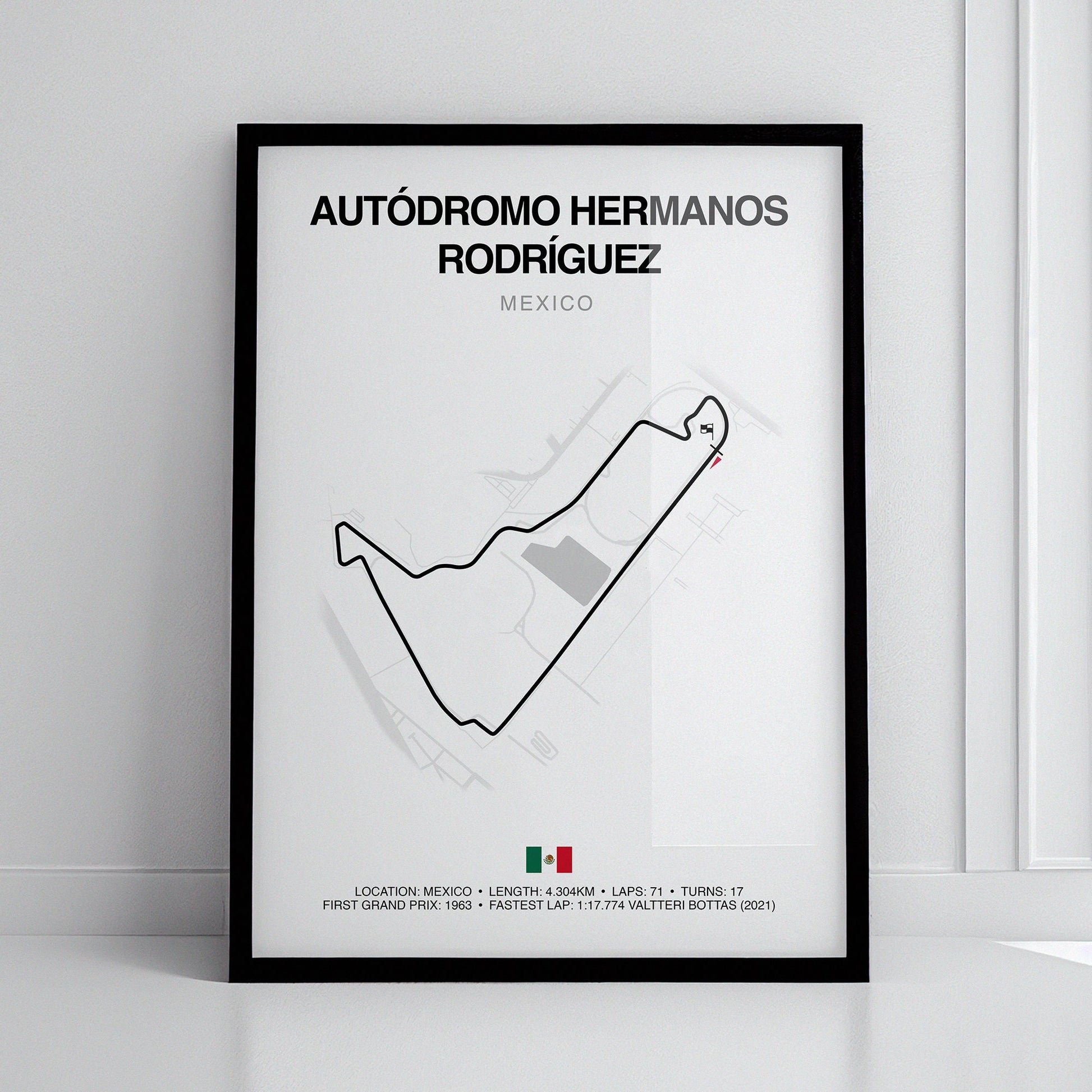 Mexico Grand Prix, Autódromo Hermanos Rodríguez Circuit Print, Formula 1 Track Poster, Office wall art, Gifts for him, F1 race map frame, F1 Poster, Car race fan art, Valtteri Bottas, Hamilton F1, Mexican car race,