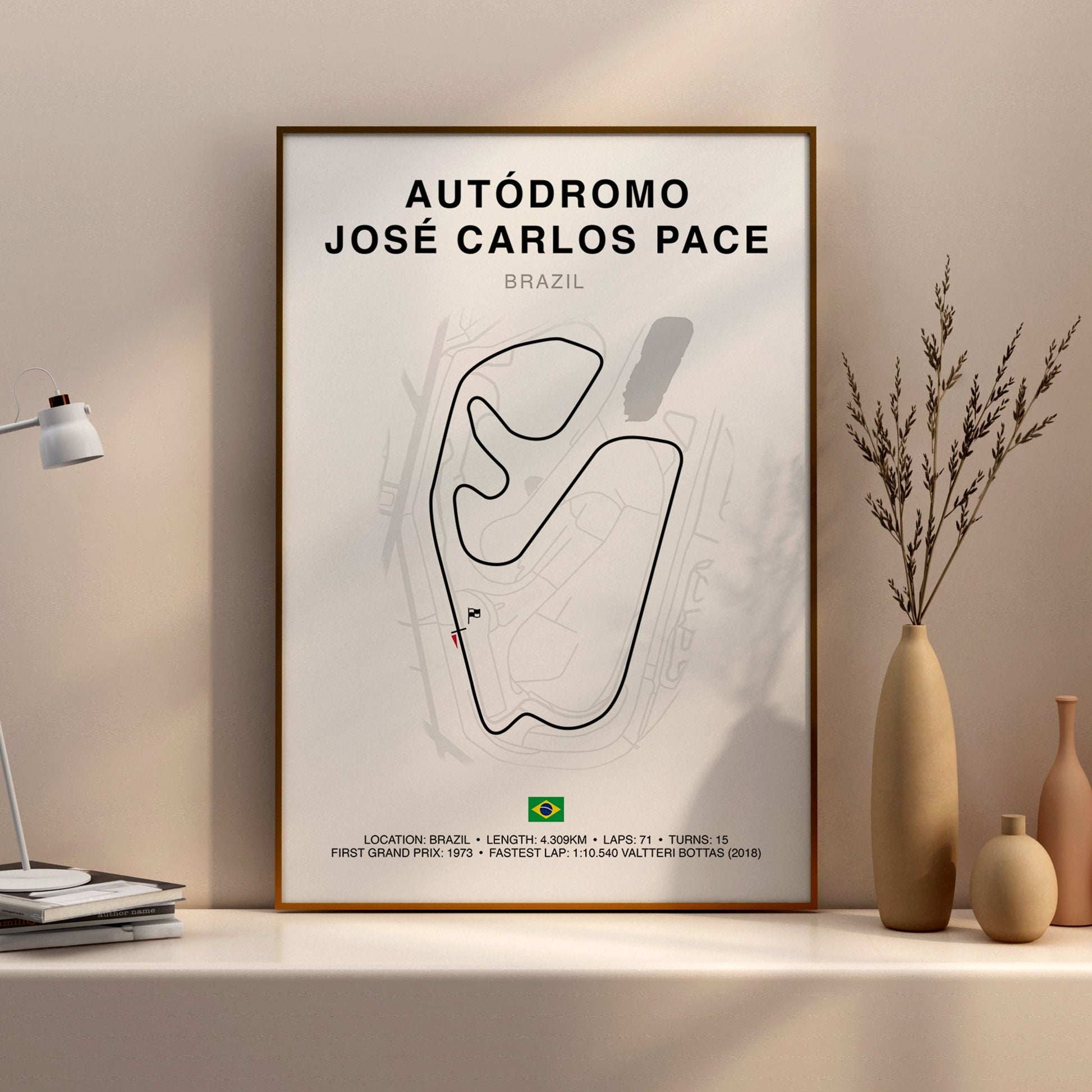 Brazil Grand Prix, Autódromo
José Carlos Pace Circuit Print, Formula 1 Track Poster, Office wall art, Gifts for him, F1 race map frame, F1 Poster, Car race fan art, Valtteri Bottas, Hamilton F1, Brazilian Grand Prix, car race