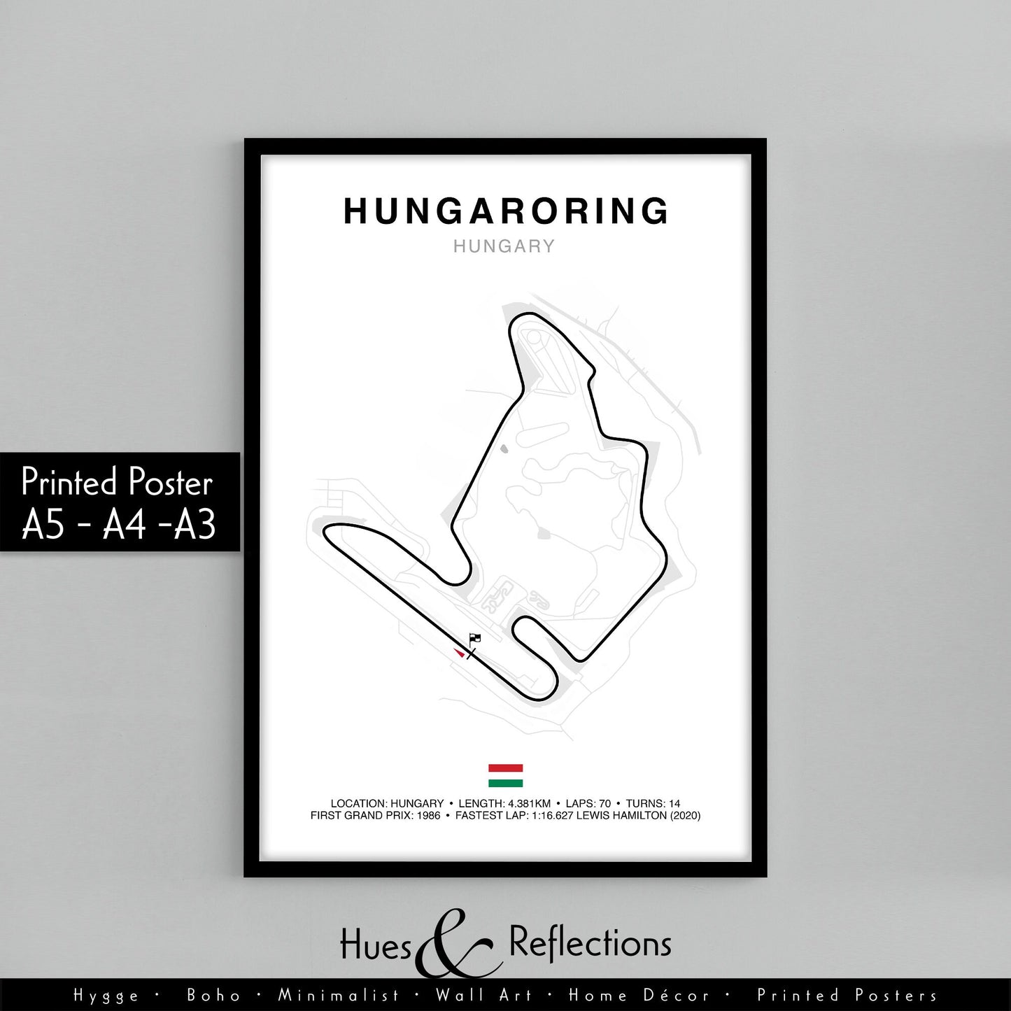 Hungary Grand Prix Circuit Print, Hungaroring F1, Formula 1 Track Poster, Office wall art, Gifts for him, F1 race map frame, F1 Poster, Car race fan art, Lewis Hamilton, F1 Collection, Formula 1 fan gift idea, Gift for boyfriend, Milestone Birthday