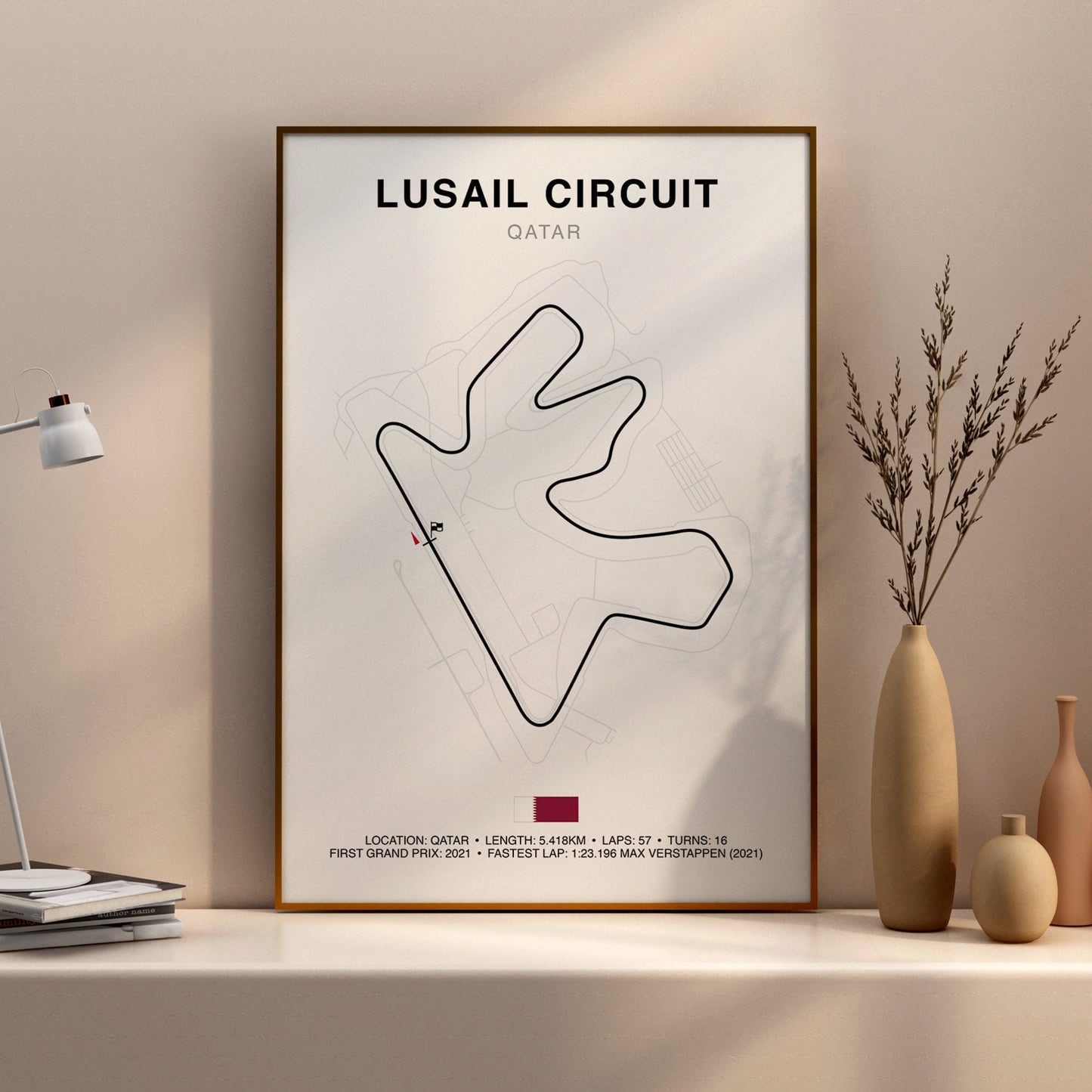 FORMULA 1 QATAR AIRWAYS QATAR GRAND PRIX 2023 Grand Prix Circuit Print, Formula 1 Track Poster, Office wall art, Gifts for him, F1 race map frame, F1 Poster, Car race fan art, Lusail International Circuit, Max Emilian Verstappen, Hamilton, Alonzo,