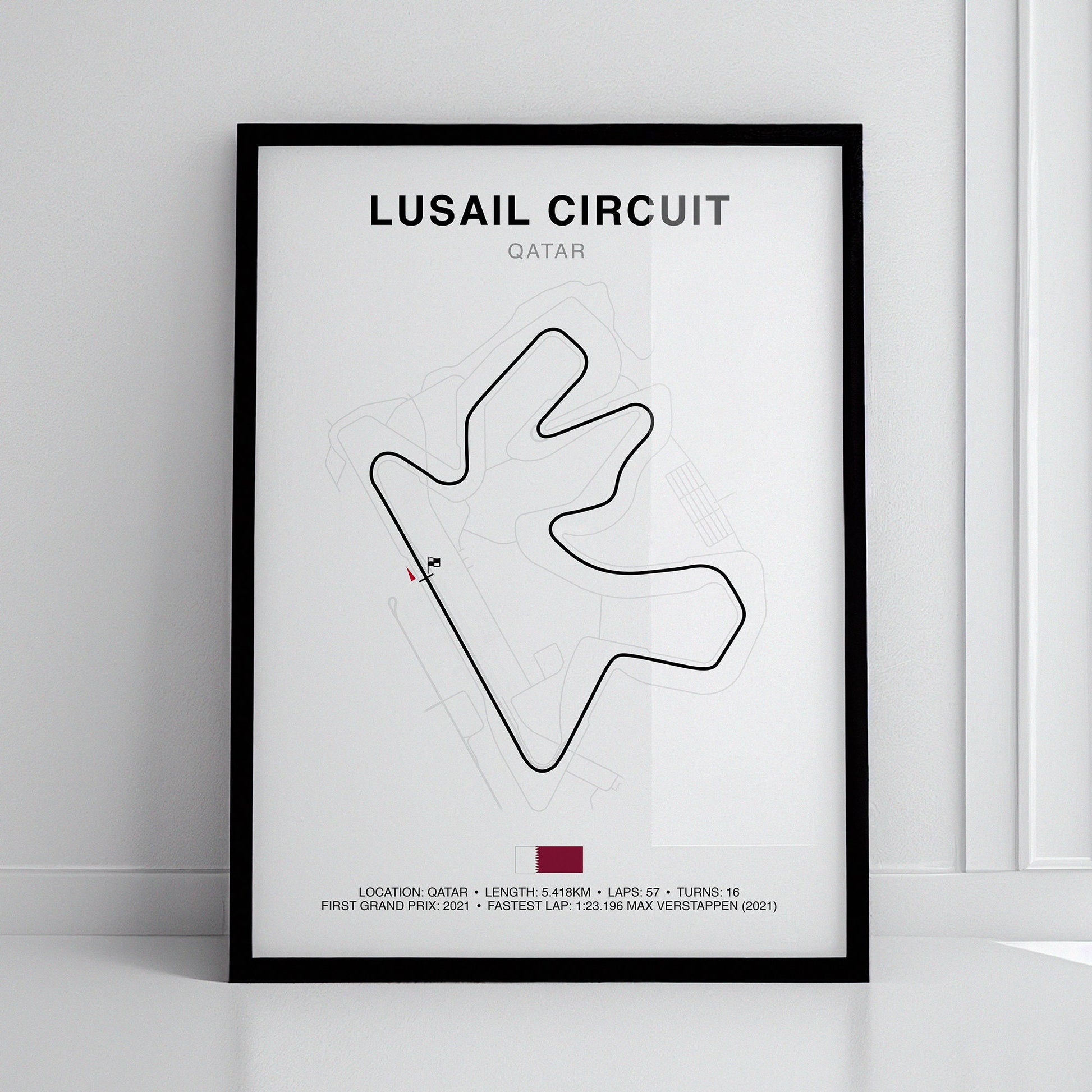 FORMULA 1 QATAR AIRWAYS QATAR GRAND PRIX 2023 Grand Prix Circuit Print, Formula 1 Track Poster, Office wall art, Gifts for him, F1 race map frame, F1 Poster, Car race fan art, Lusail International Circuit, Max Emilian Verstappen, Hamilton, Alonzo,