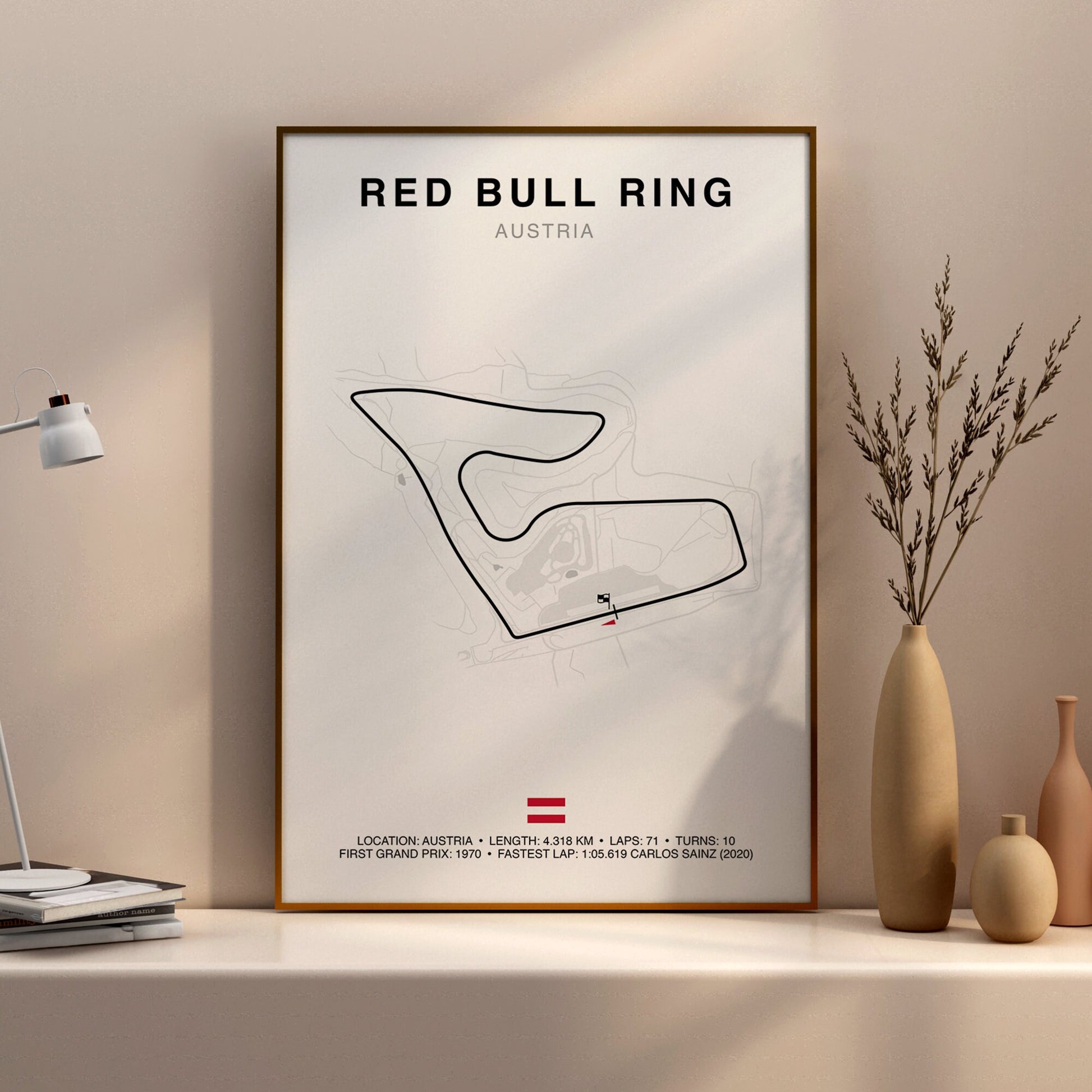 Austrian Grand Prix Circuit Print, Formula 1 Track Poster, Office wall art, Gifts for him, F1 race map frame, F1 Poster, Car race fan art, Red Bull Ring, FORMULA 1 ROLEX GROSSER PREIS VON OSTERREICH 2023, Austria, Spielberg, Carlos Sainz, Grand Prix