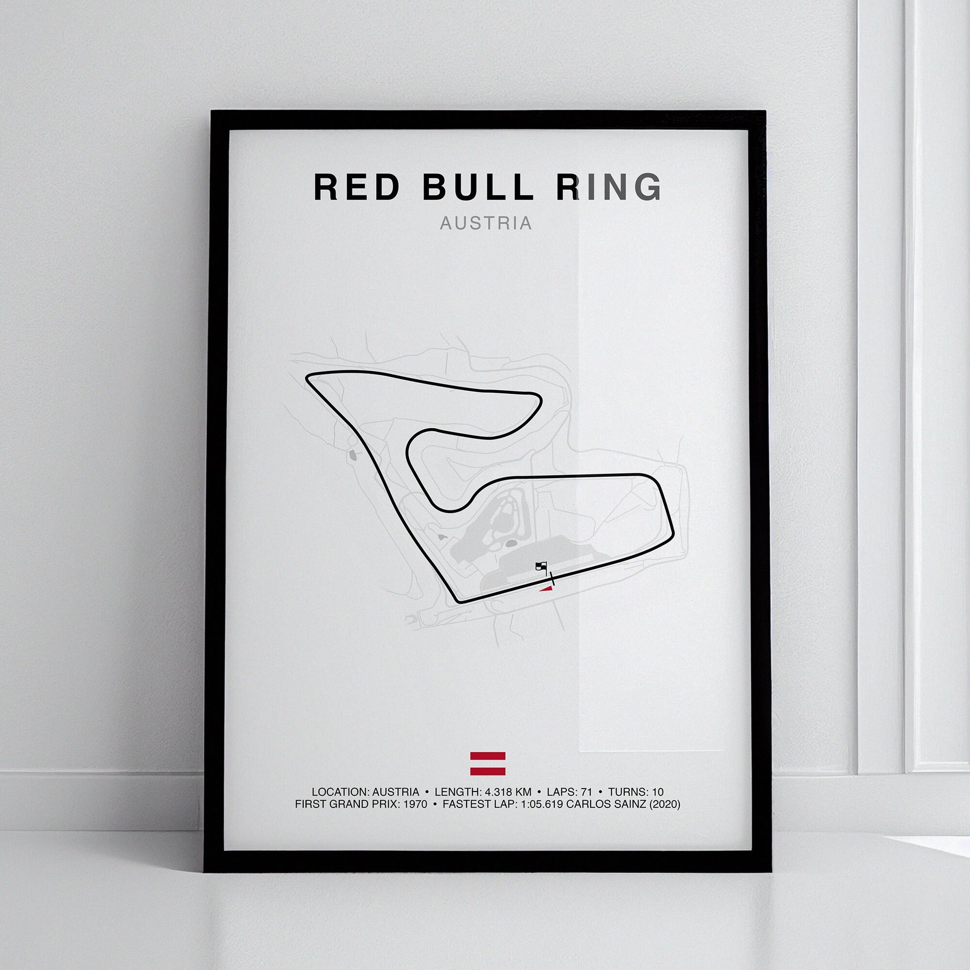 Austrian Grand Prix Circuit Print, Formula 1 Track Poster, Office wall art, Gifts for him, F1 race map frame, F1 Poster, Car race fan art, Red Bull Ring, FORMULA 1 ROLEX GROSSER PREIS VON OSTERREICH 2023, Austria, Spielberg, Carlos Sainz, Grand Prix