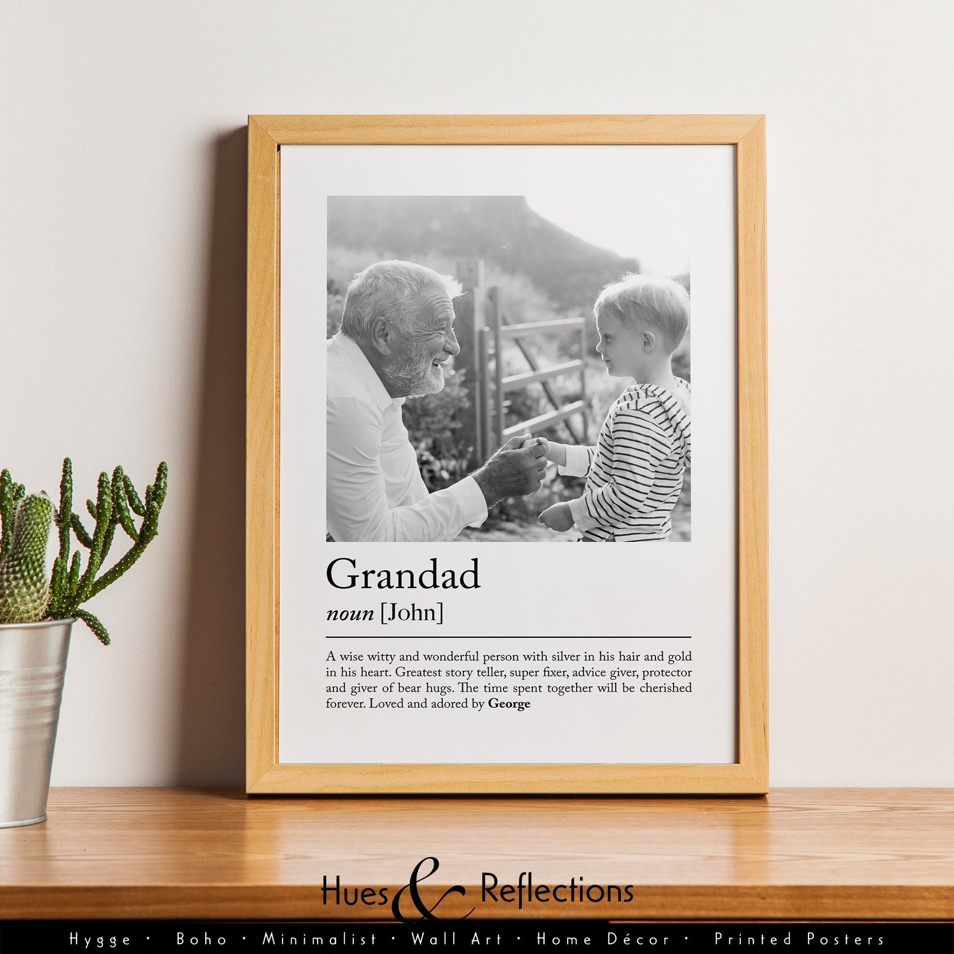 Personalised Grandfather, pops, grandad, Granny, Grandma definition print - Custom gift with photo for grandfather birthday gift, Grandad Christmas present, Photo Gift, Fathers day gift Quote, grand kids, grand children, Thoughtful grand father gift