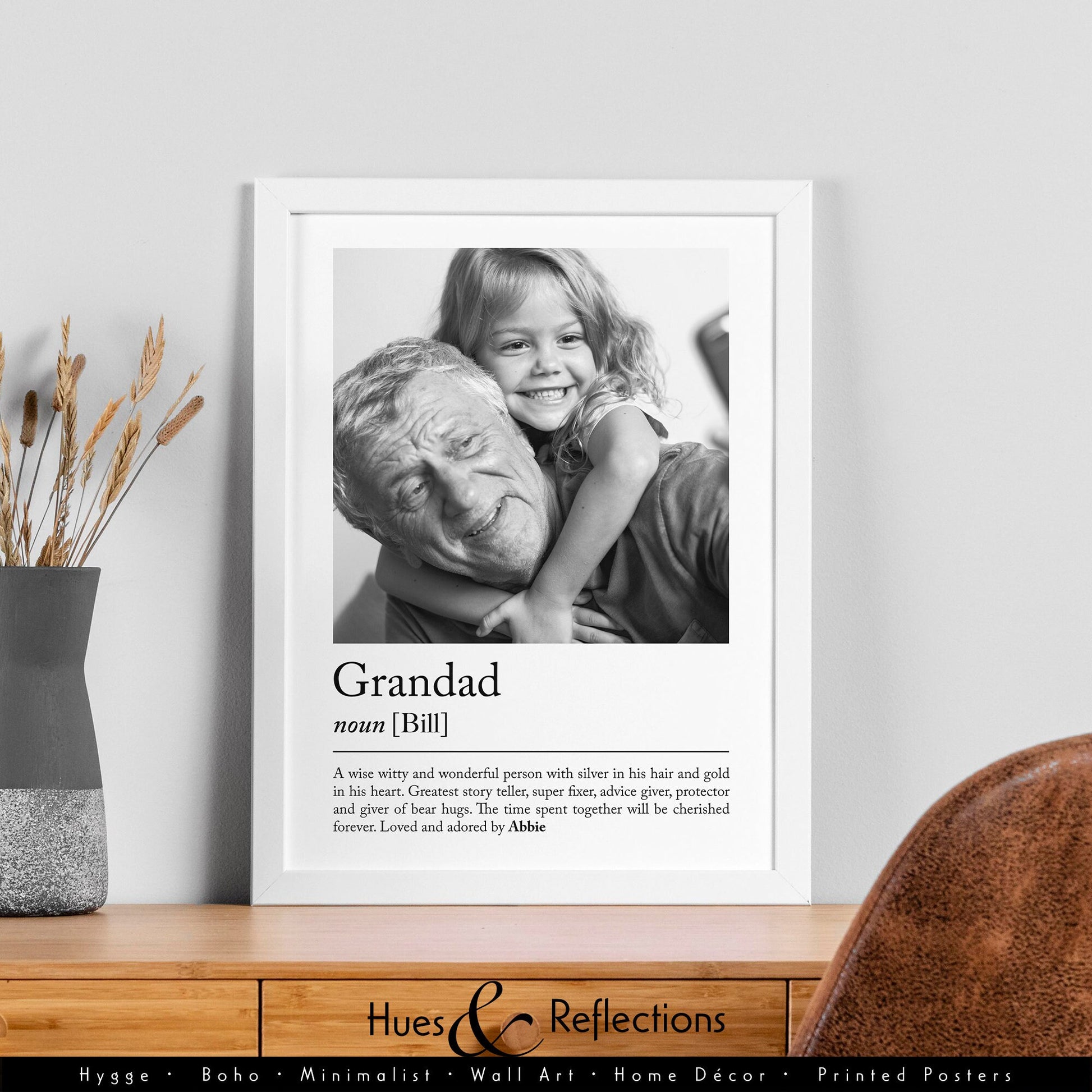 Personalised Grandfather, pops, grandad, Granny, Grandma definition print - Custom gift with photo for grandfather birthday gift, Grandad Christmas present, Photo Gift, Fathers day gift Quote, grand kids, grand children, Thoughtful grand father gift