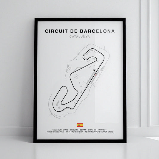 Spanish Grand Prix Circuit Print, Formula 1 Track Poster, Office wall art, Gifts for him, F1 race map frame, F1 Poster, Car race fan art, Circuit de Barcelona-Catalunya